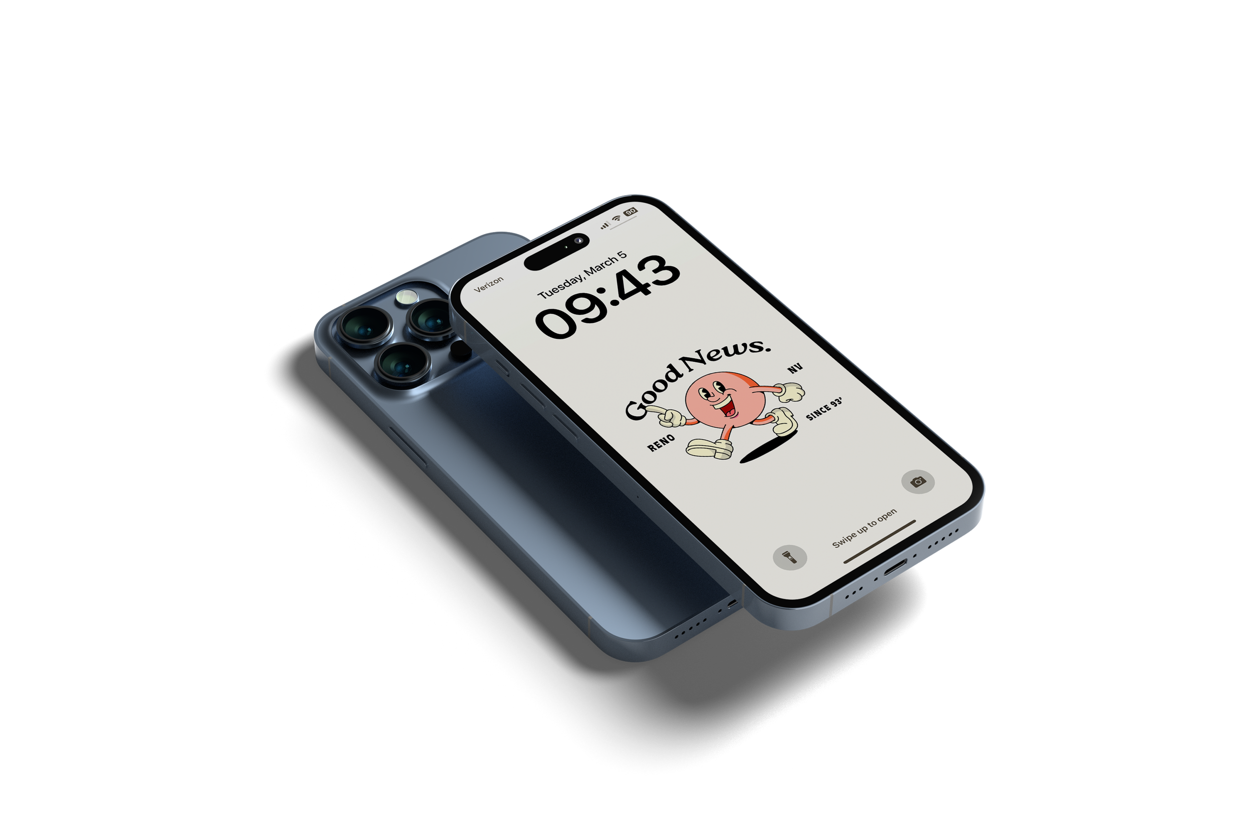 mobile phone with wallpaper