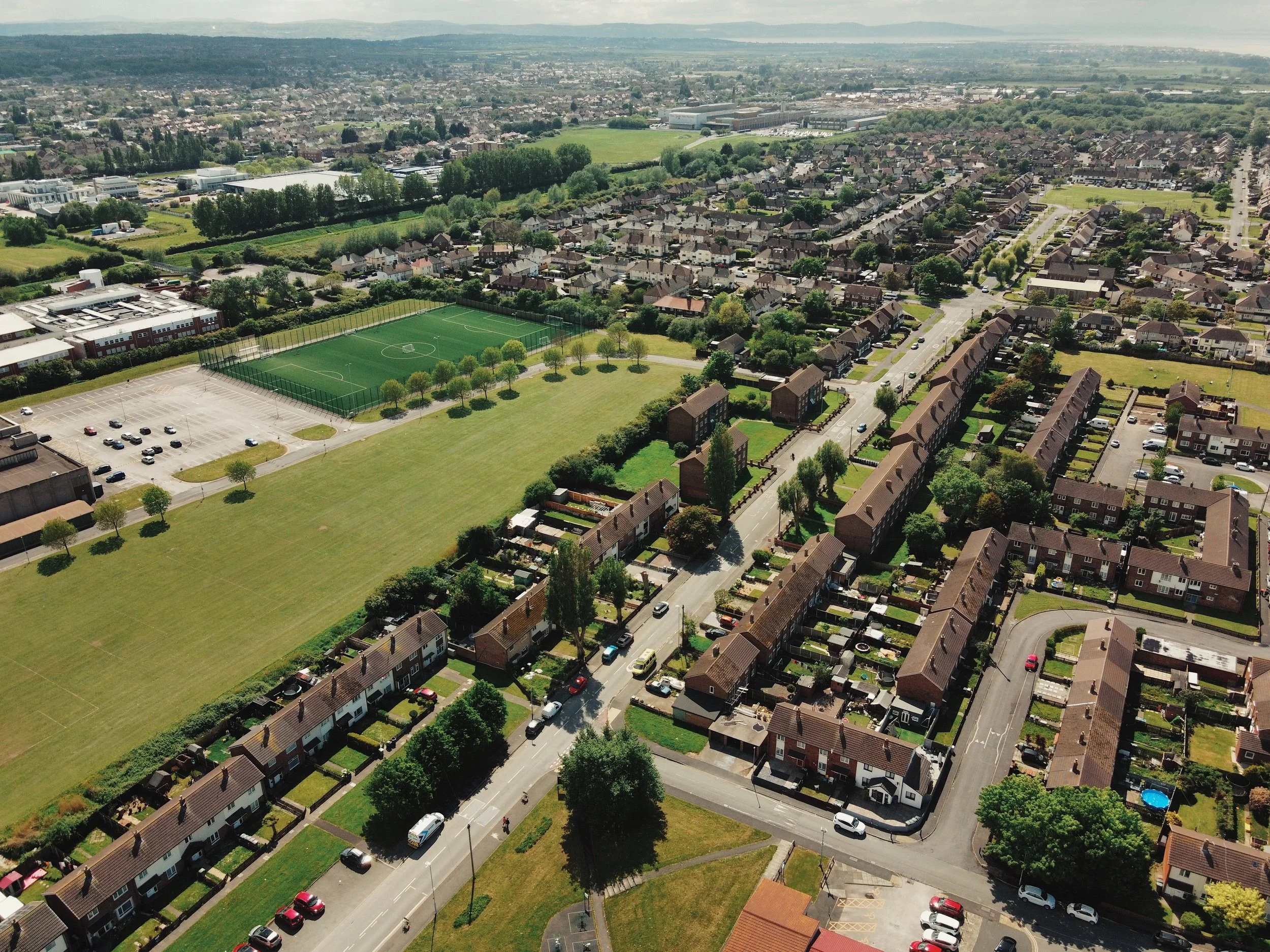 Drone picture of Leasowe estate.