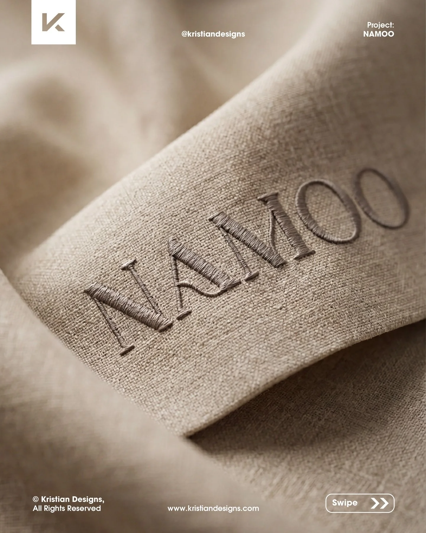 This is something different from me, a logo design that is soft and elegant. Namoo is a textile company that makes all sorts of products, i.e. premium tablecloths, curtains and more. 🤌🏼

The mission on this visual identity project was simple, the c