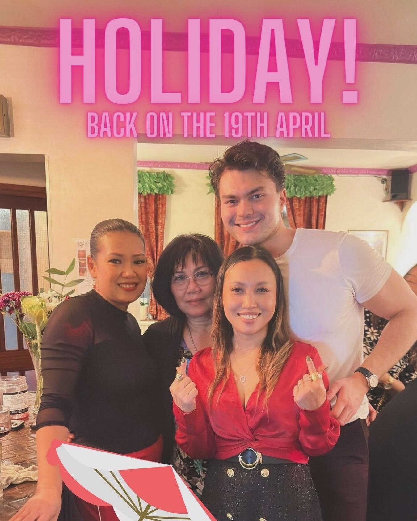THAI ORCHID ON TOUR 🌍 🌴

We&rsquo;re all going on our easter holidays and will be back for more fun and games on Friday the 19th April ❤️

Much love to you all, see you soon x
