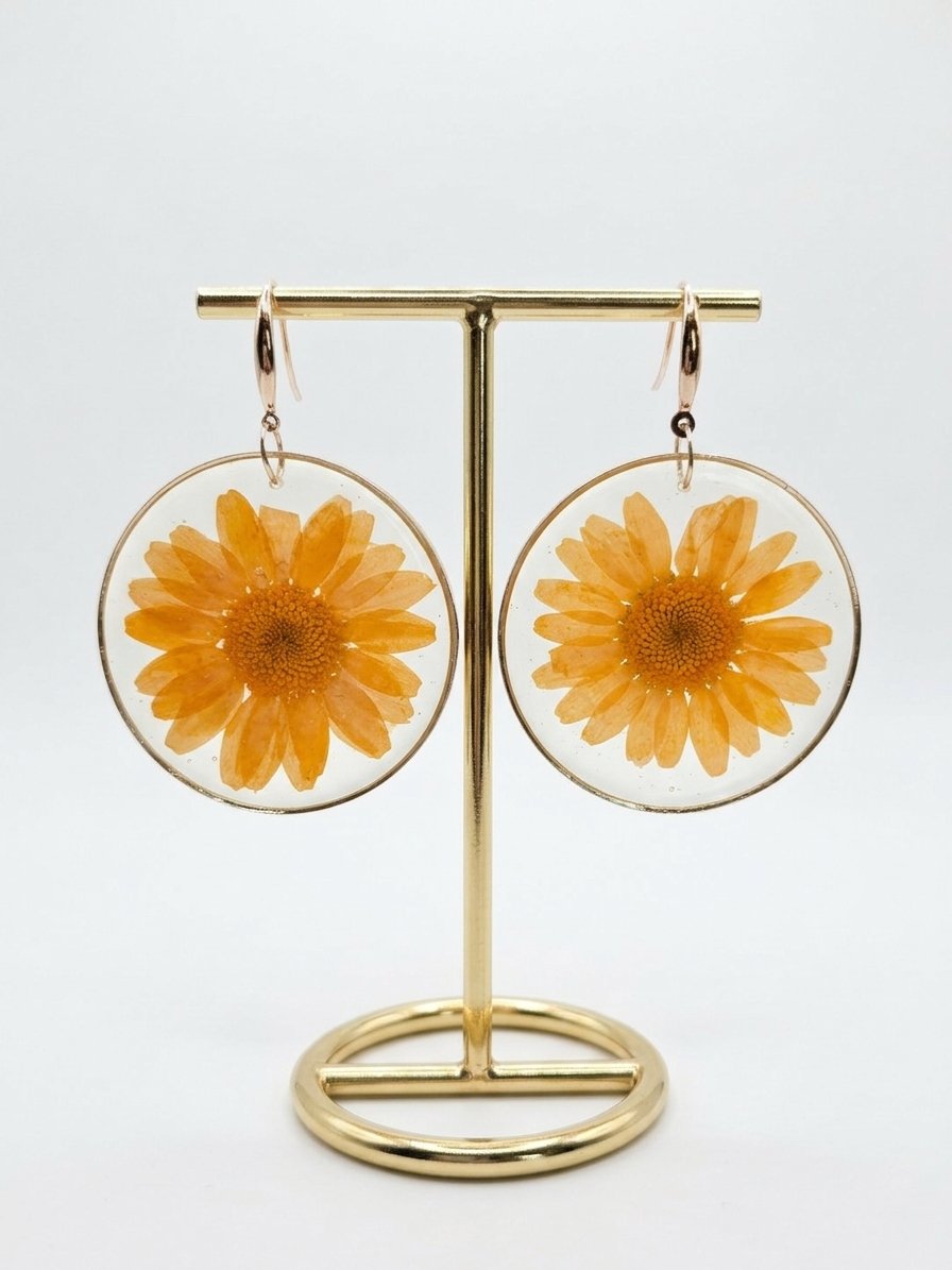 Orange Daisy Earrings