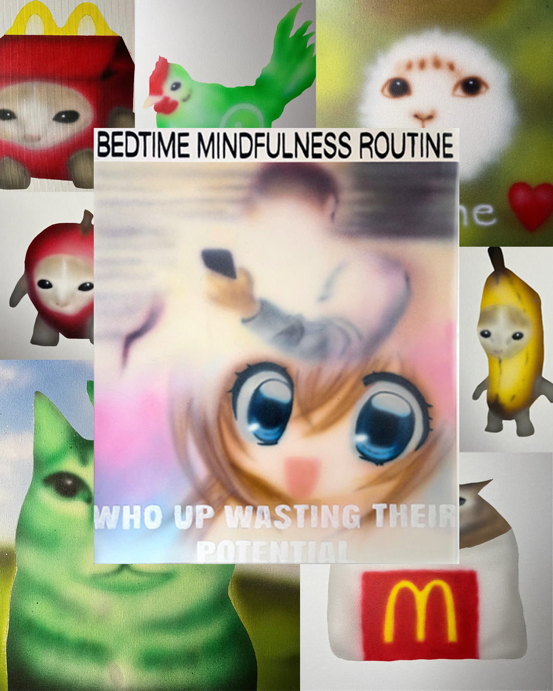 meme art trisha paytas sophjcksn georgianelson aloversburden fine art painting polyesterzine polyester zine