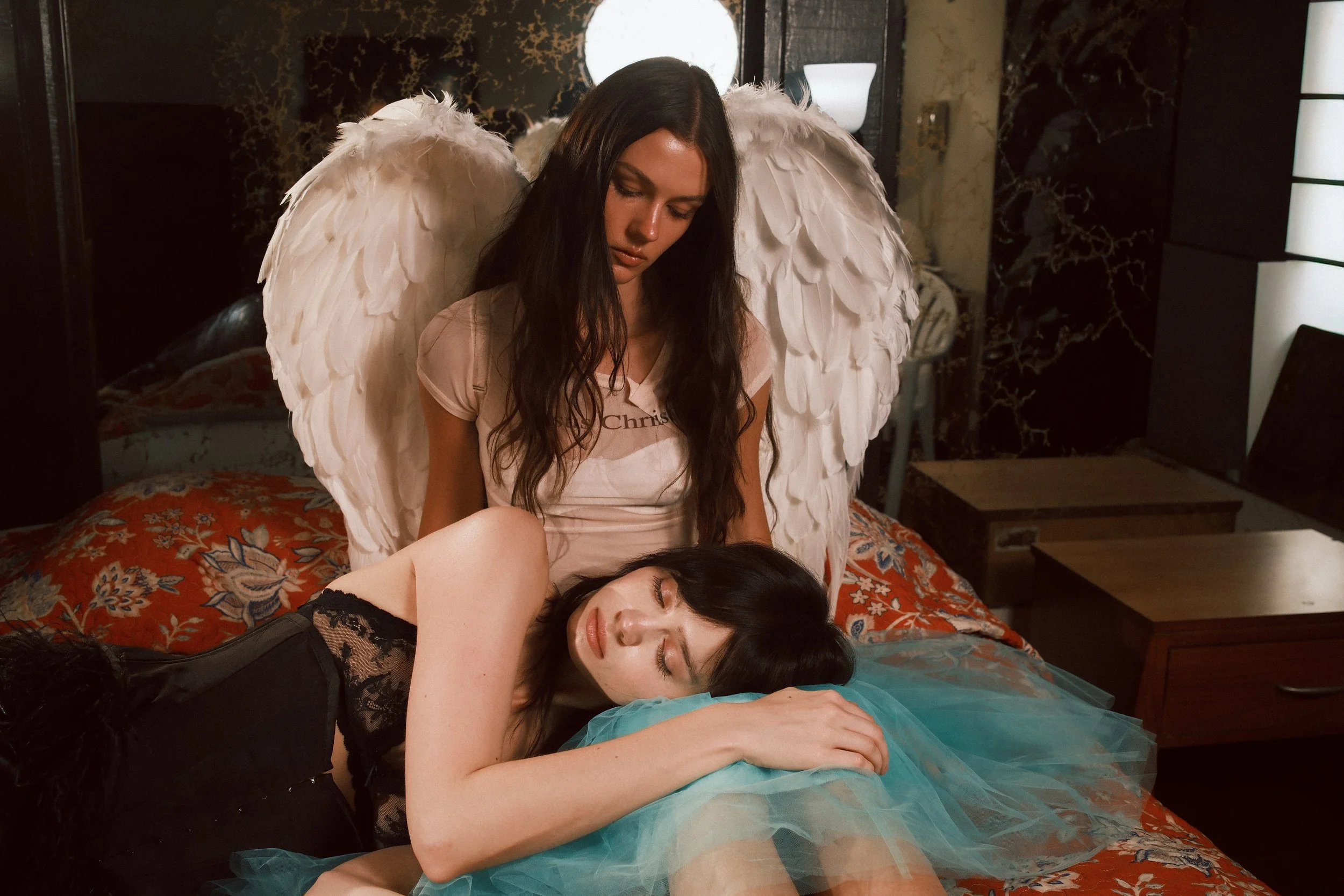 polyesterzine polyestermagazine zine polyester magazine editorial beauty photoshoot fashion angel wings angelic fashion photography hannah fard photos