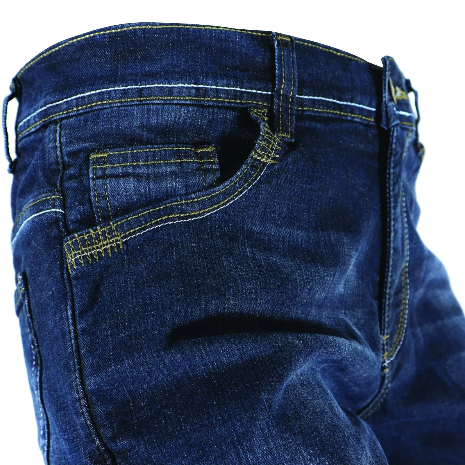 poche avant et poche gousset du jeans regular moto homme Harisson CLYDE bleu