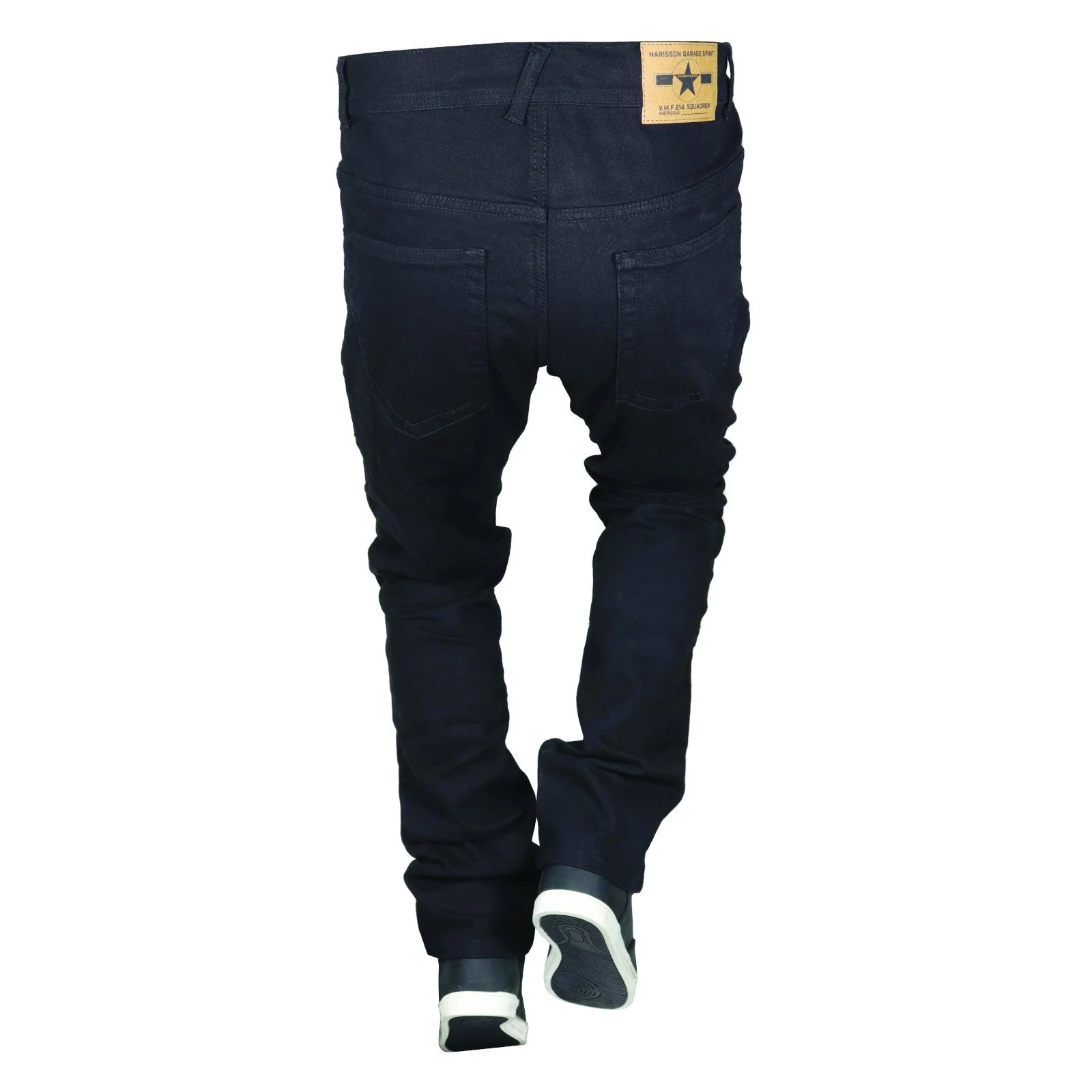 jeans regular moto homme Harisson CLYDE  noir vu de dos