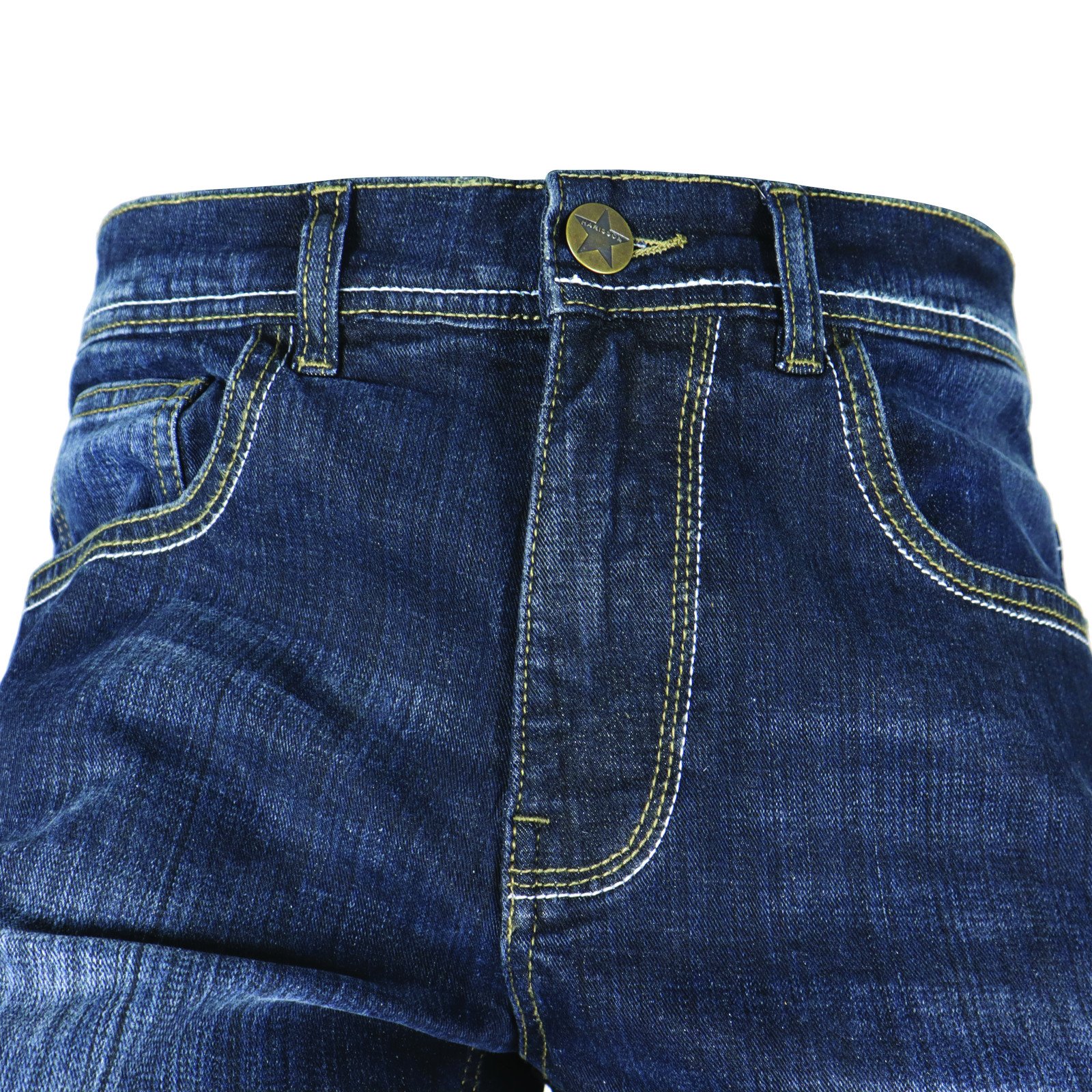 boutonnière du Jeans moto homme bleu skinny Harisson WAYNE
