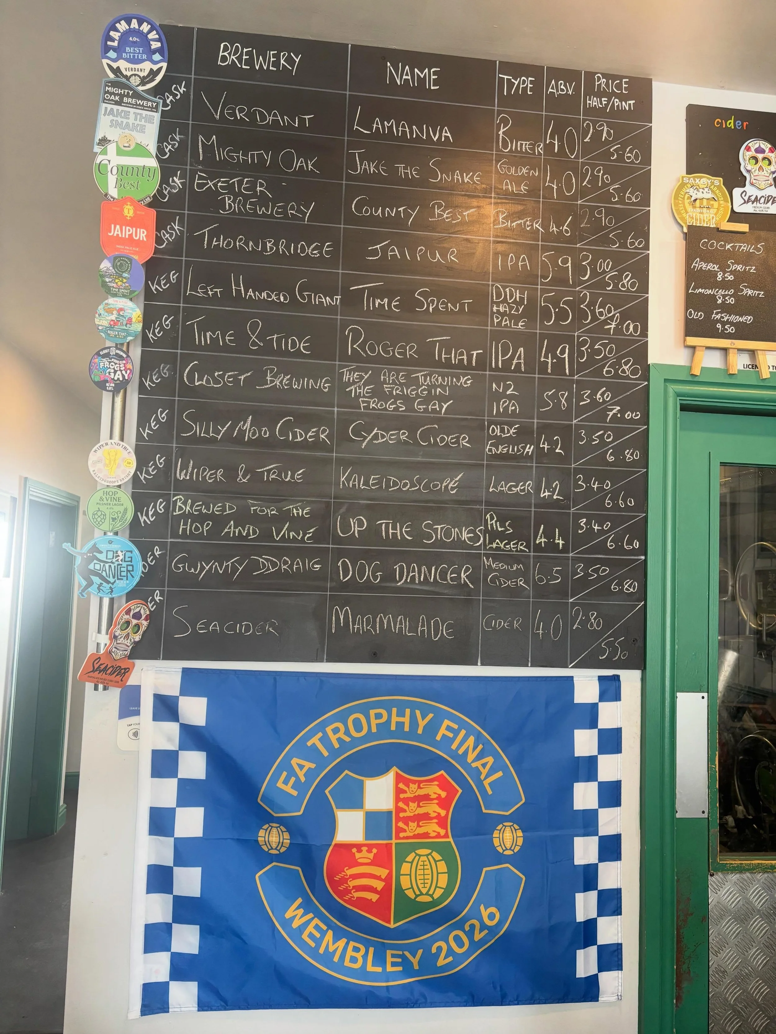 FA TROPHY FINAL DAY!

Here&rsquo;s the beers for today&rsquo;s Final here at the Hop!