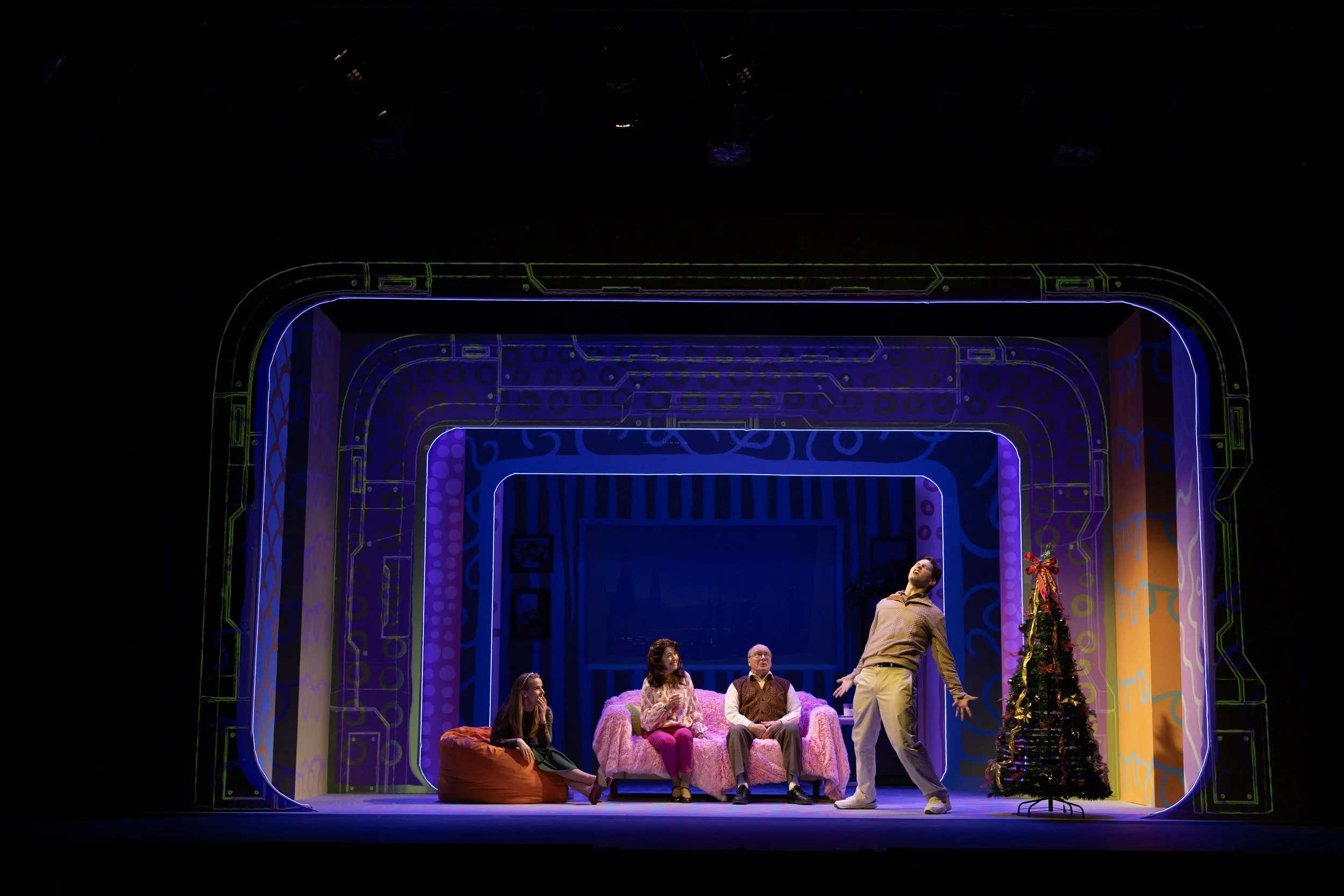 Ivoryton Playhouse 2026 Directed by Jacqueline Hubbard, Projections by John Horzen, Lighting by Kyle Stamm, Costumes by Sean Spina 