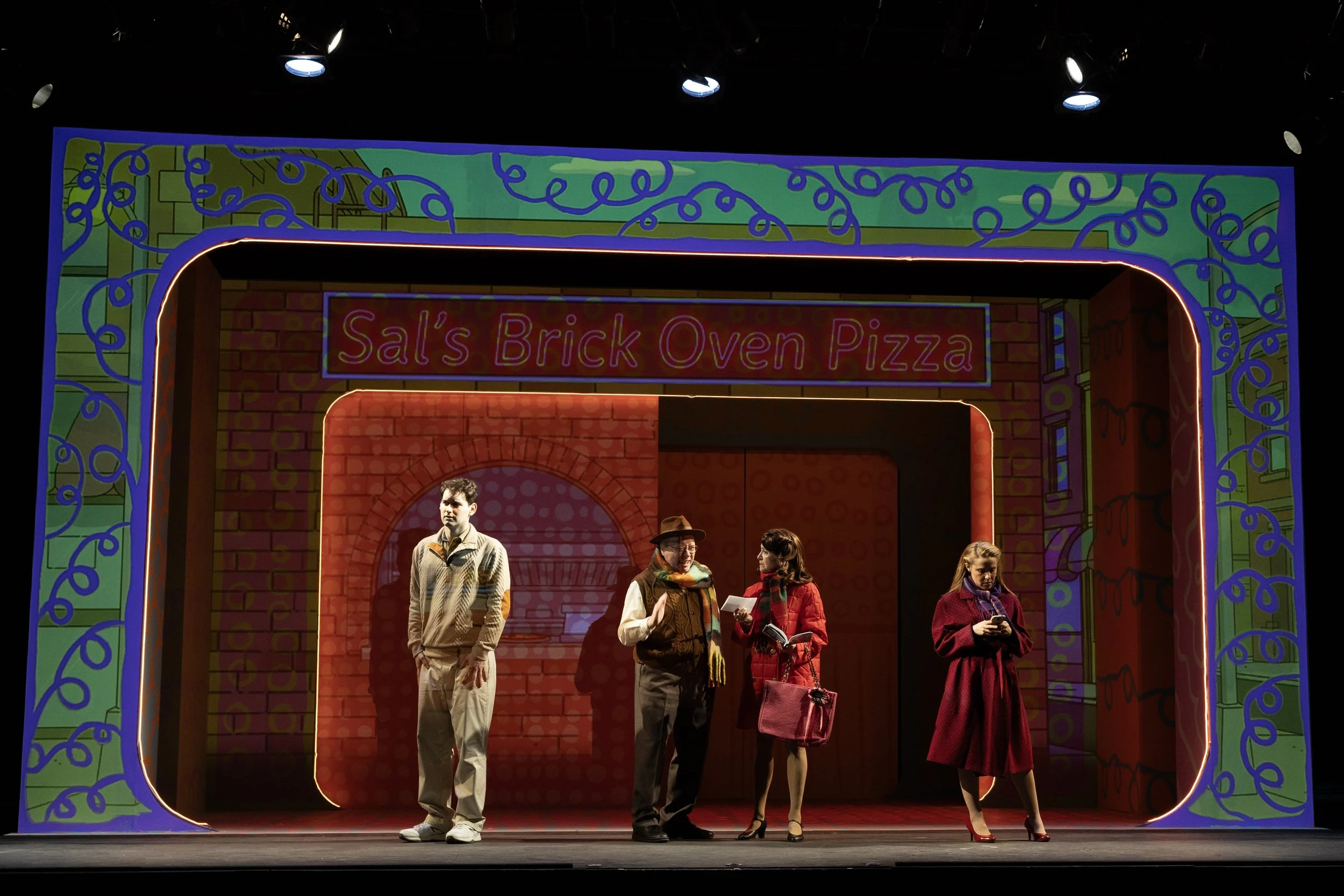 Ivoryton Playhouse 2026 Directed by Jacqueline Hubbard, Projections by John Horzen, Lighting by Kyle Stamm, Costumes by Sean Spina 