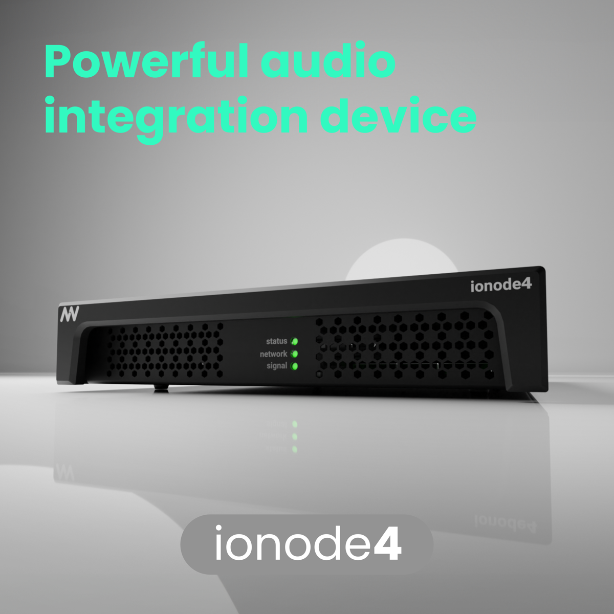  The ionode4 is presented as a powerful audio integration device. 