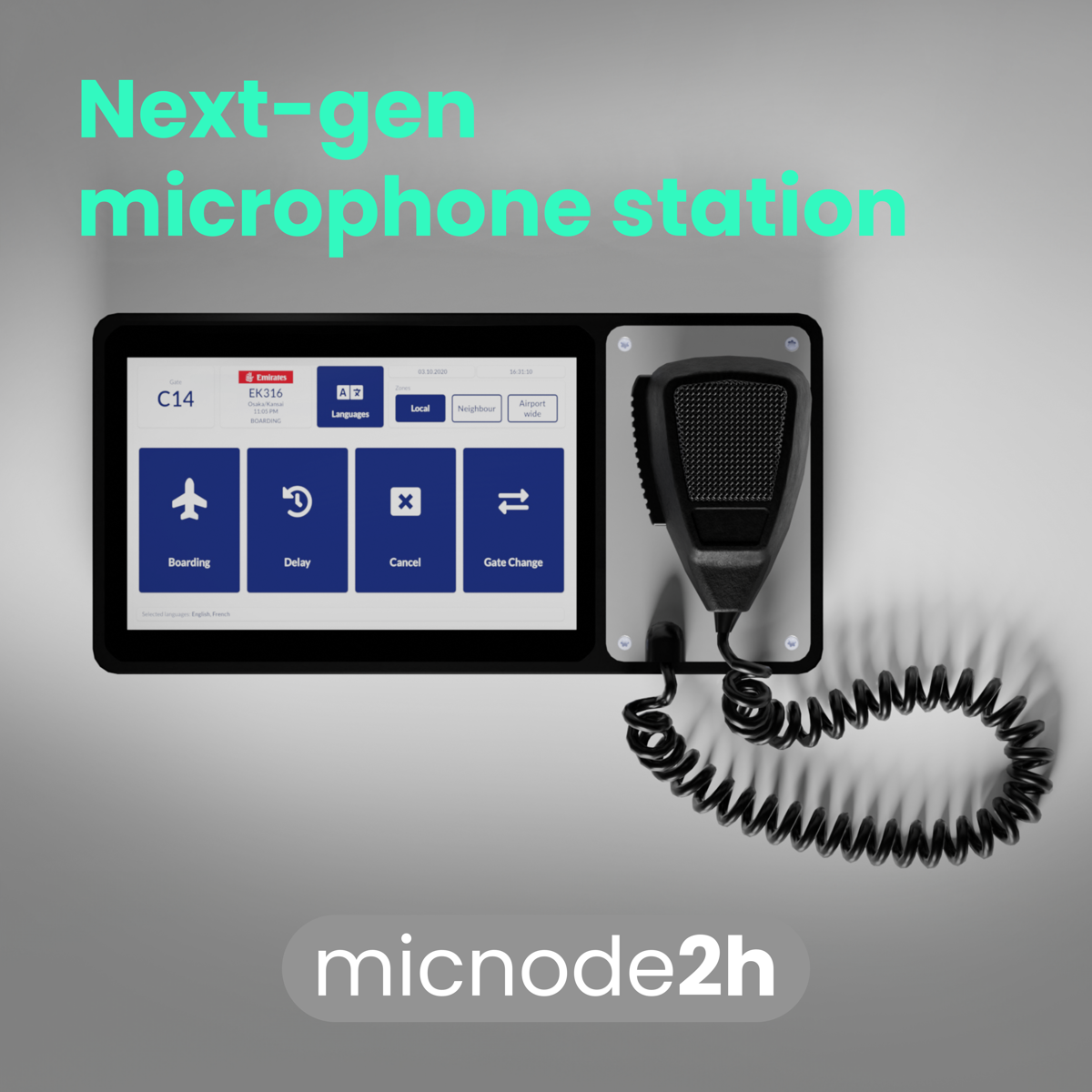  The micnode2h microphone station with a handheld microphone is presented as a next-generation microphone station. 