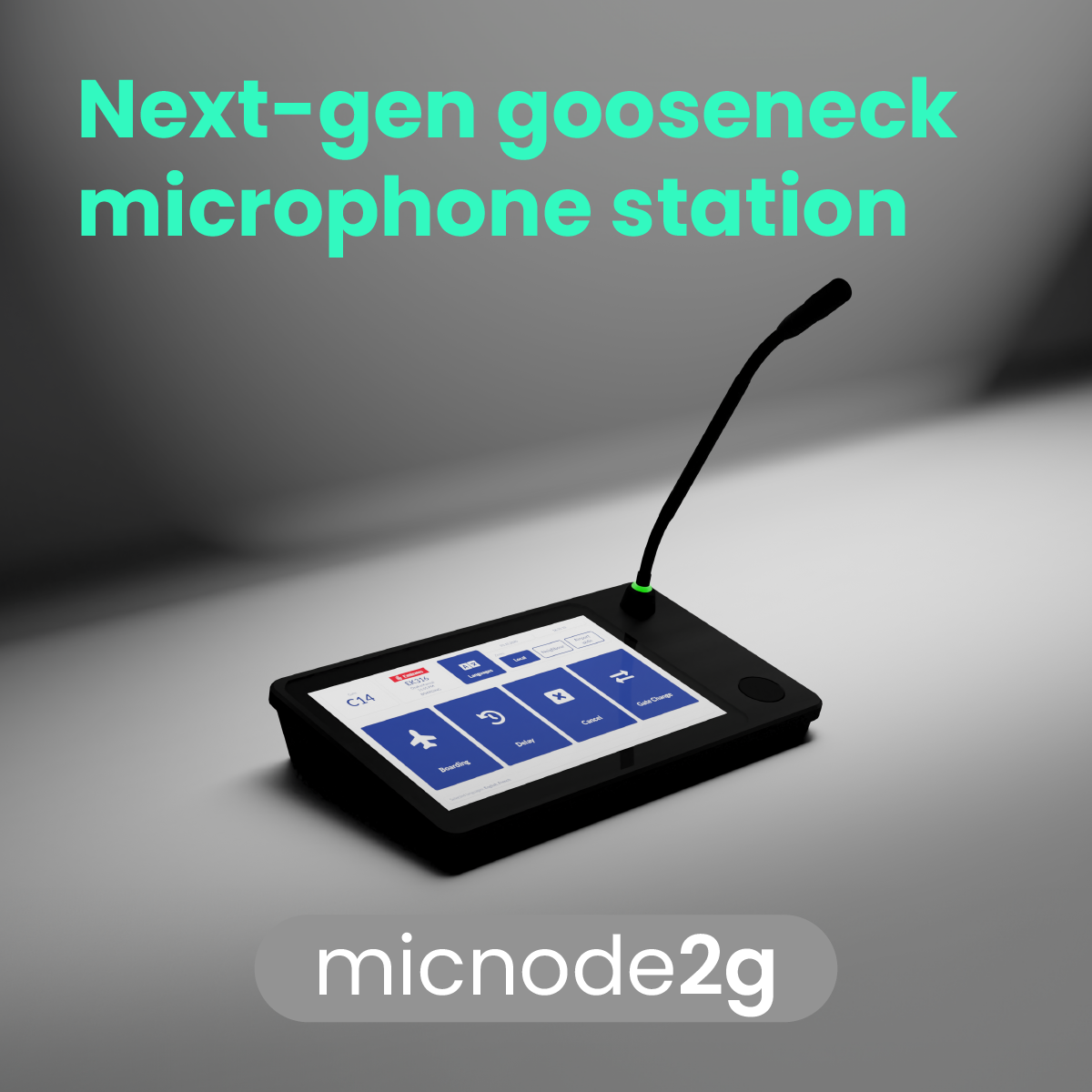  The micnode2g microphone station with a gooseneck microphone is presented as a next-generation microphone station. 