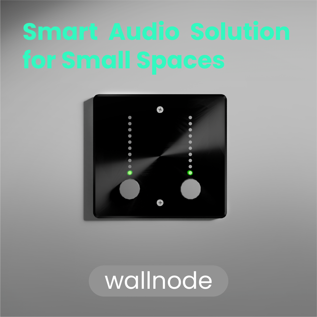  The wallnode device is presented as a smart audio solution for small spaces. 