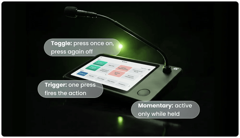 Action Buttons on micnode2g
