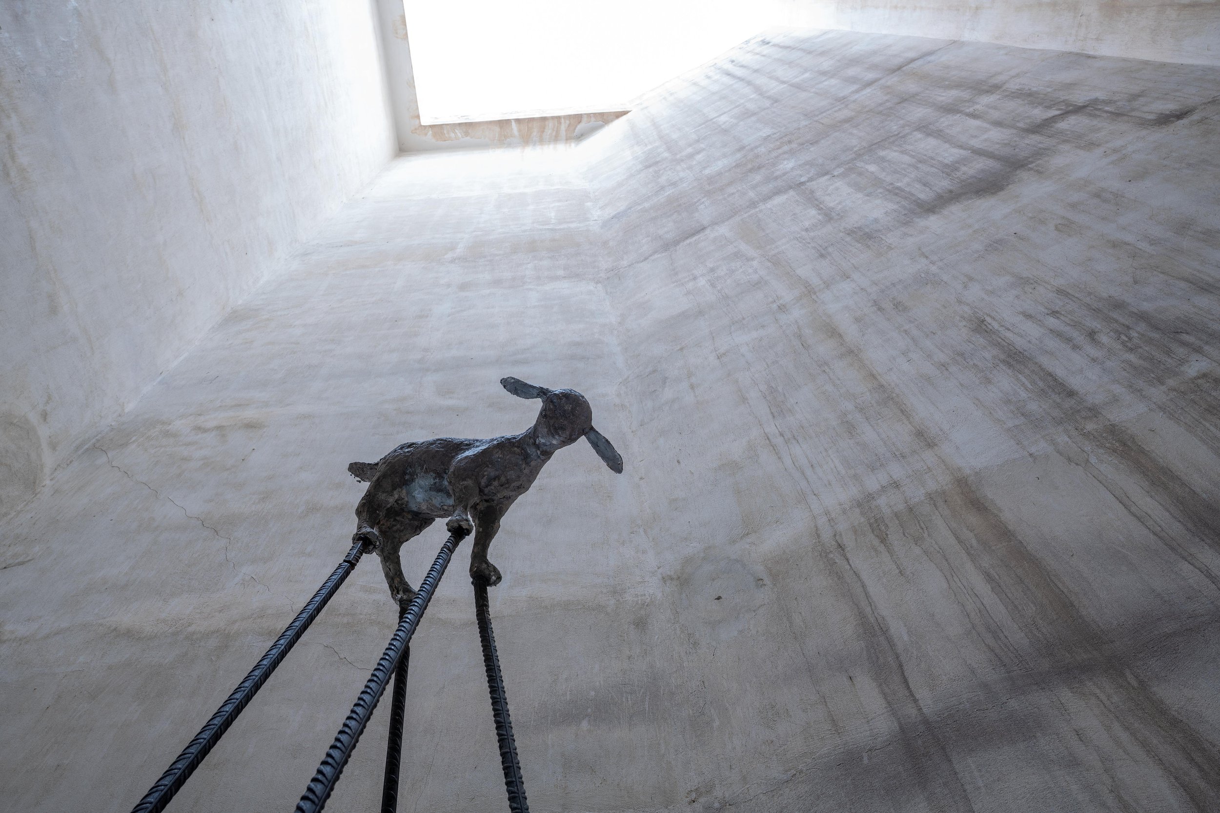 Waiting (2025)
Rebars, cement
300 × 80 × 65 cm
Αναμονή (2025)
Mπετόβεργες, τσιμέντο
300 × 80 × 65 εκ.