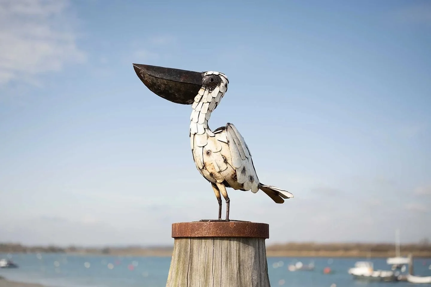 Back in Stock! Our charming Pelican sculpture is ready to bring character and style to your garden. Handmade from recycled metals, each one is unique &mdash; perfect for brightening up spots by the water, ponds, or garden borders.
Our Pelican is a fa