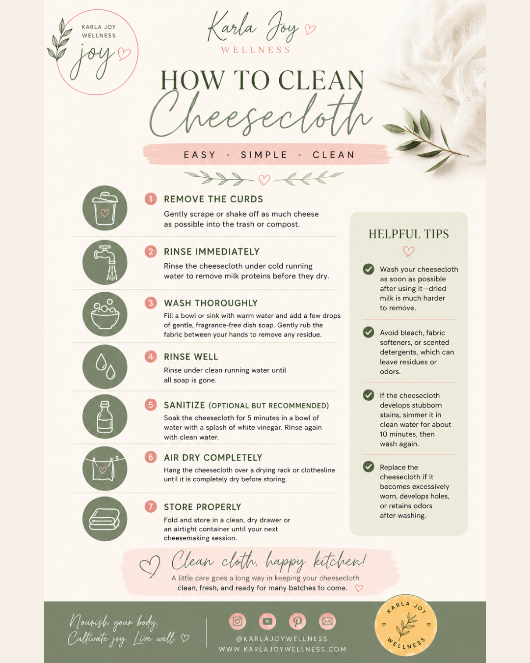 How to Clean Cheesecloth After Each Use