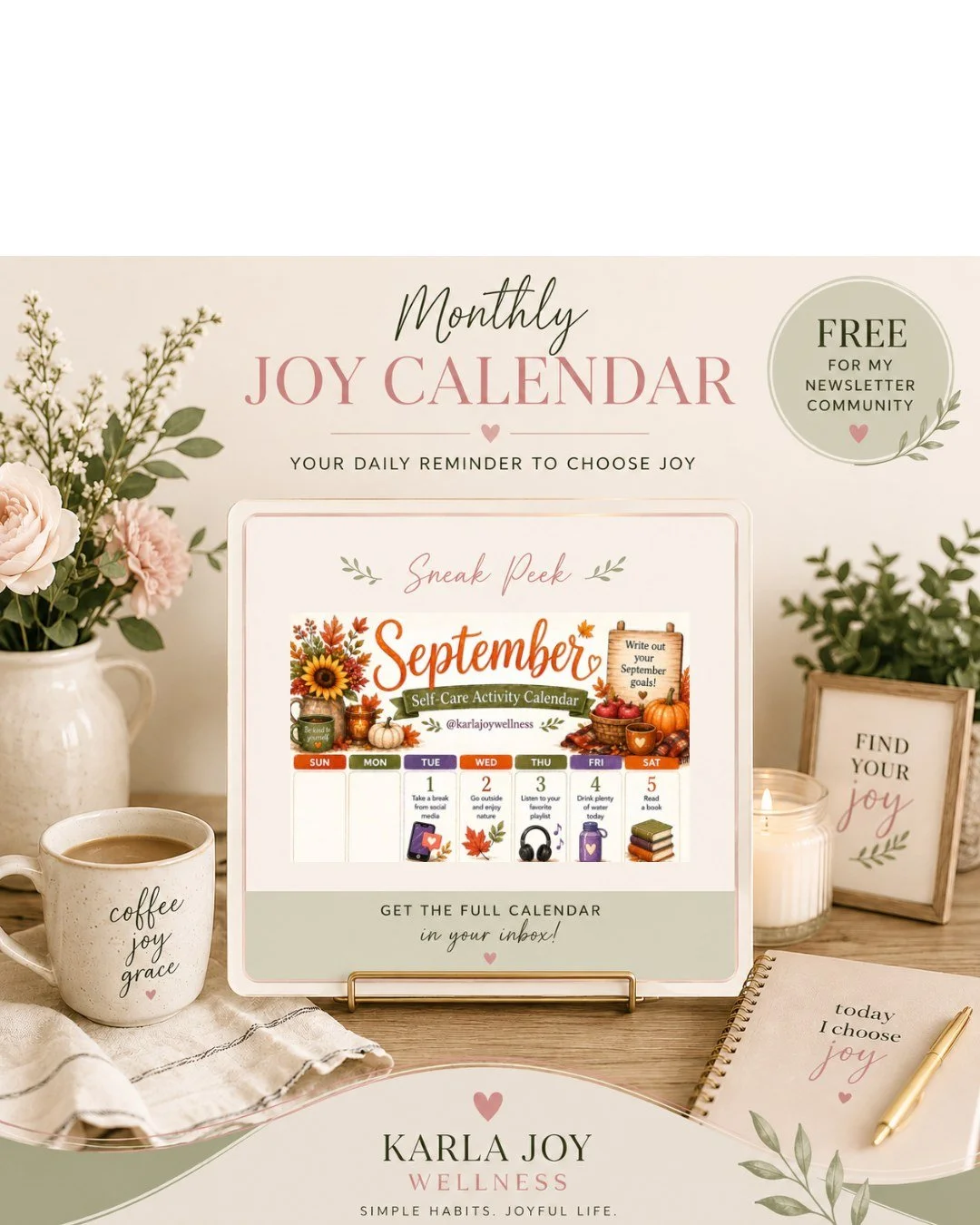 ✨ Want a FREE Self-Care Calendar every month? ✨

My newsletter subscribers get a FREE monthly self-care activities calendar delivered right to their inbox every month &mdash; along with other goodies, encouragement, wellness tips, and fun surprises. 