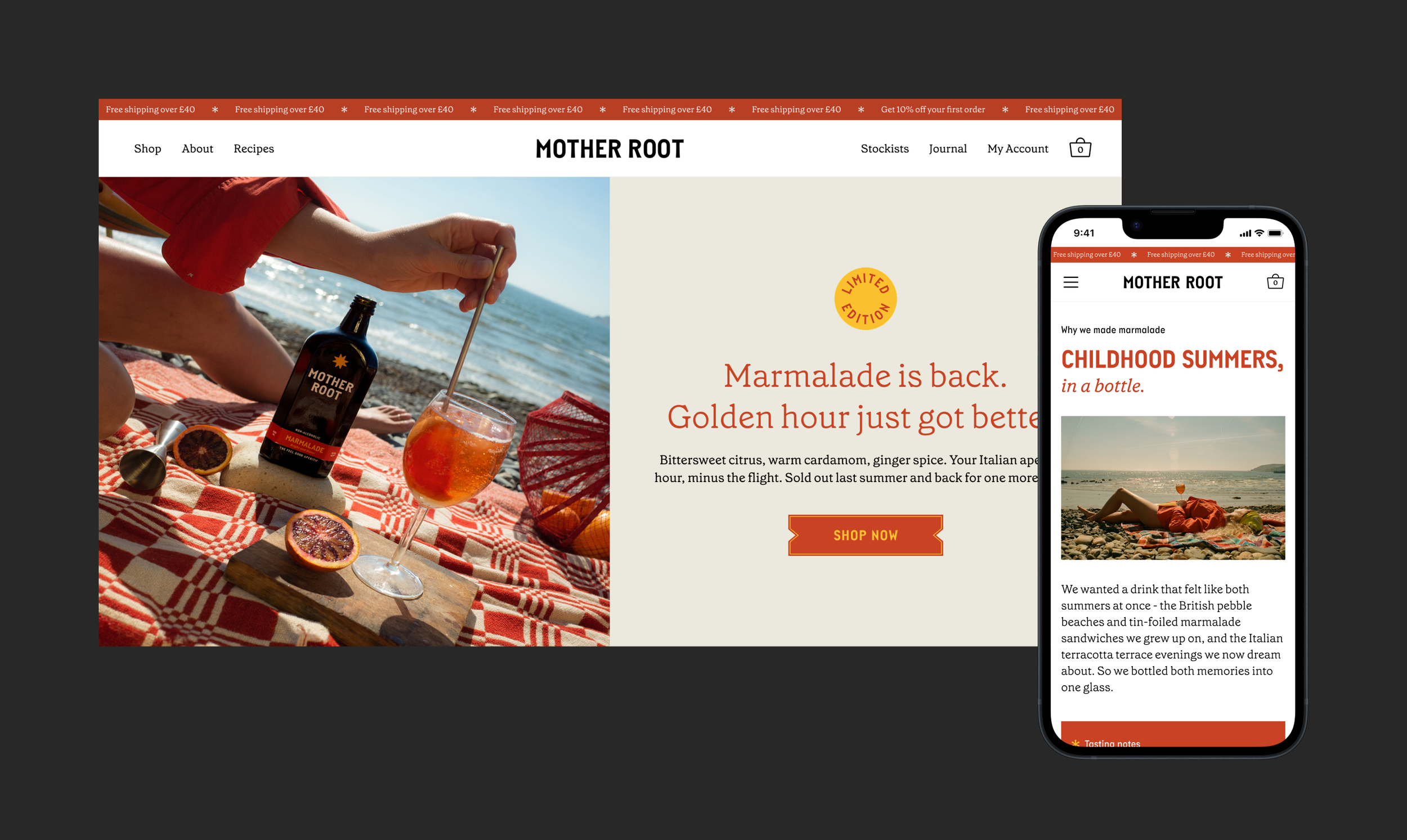 Image thumbnail for Mother Root limited editions landing page project
