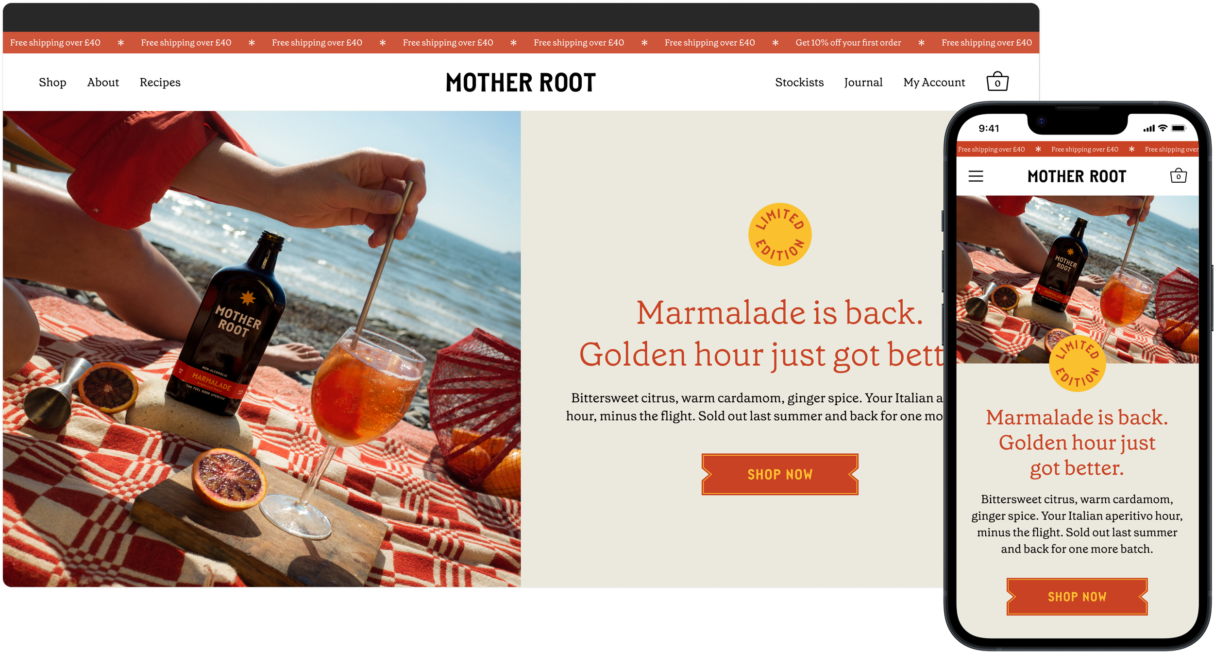 An image picturing the designs for Mother Root's Marmalade limited editions landing page hero