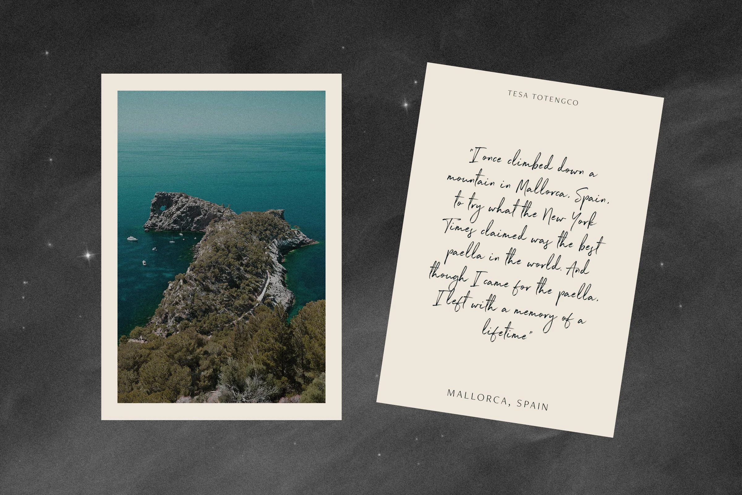 Travels With Tesa postcard design