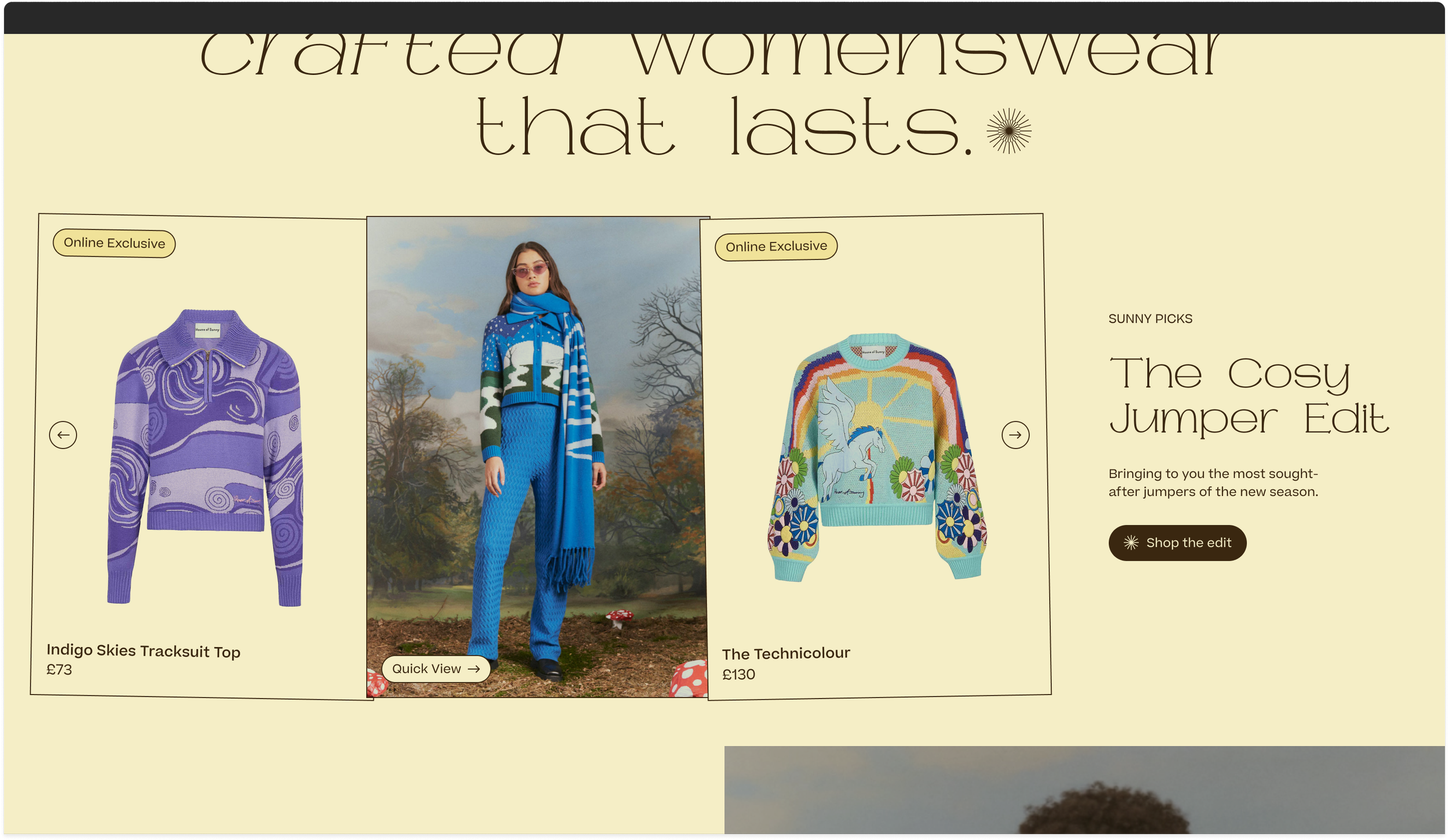 Homepage desktop designs showcasing a product carousel component