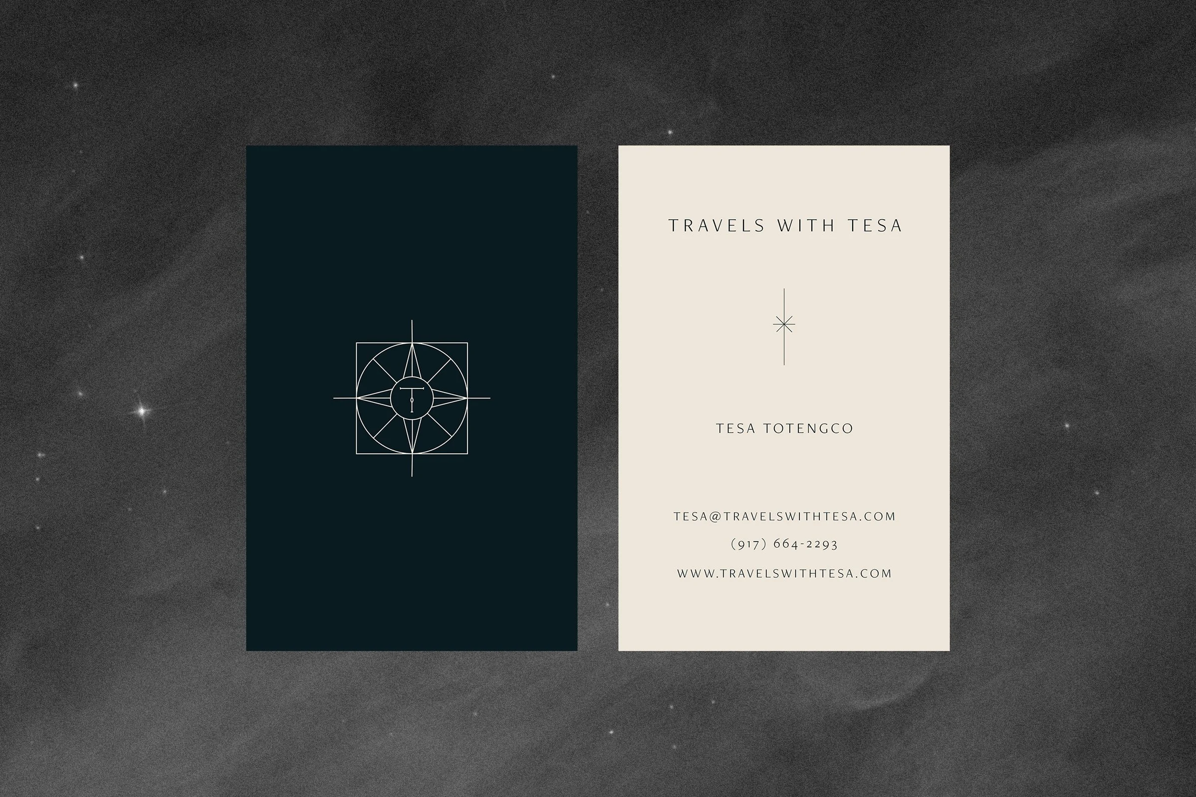 Travels with Tesa business card design
