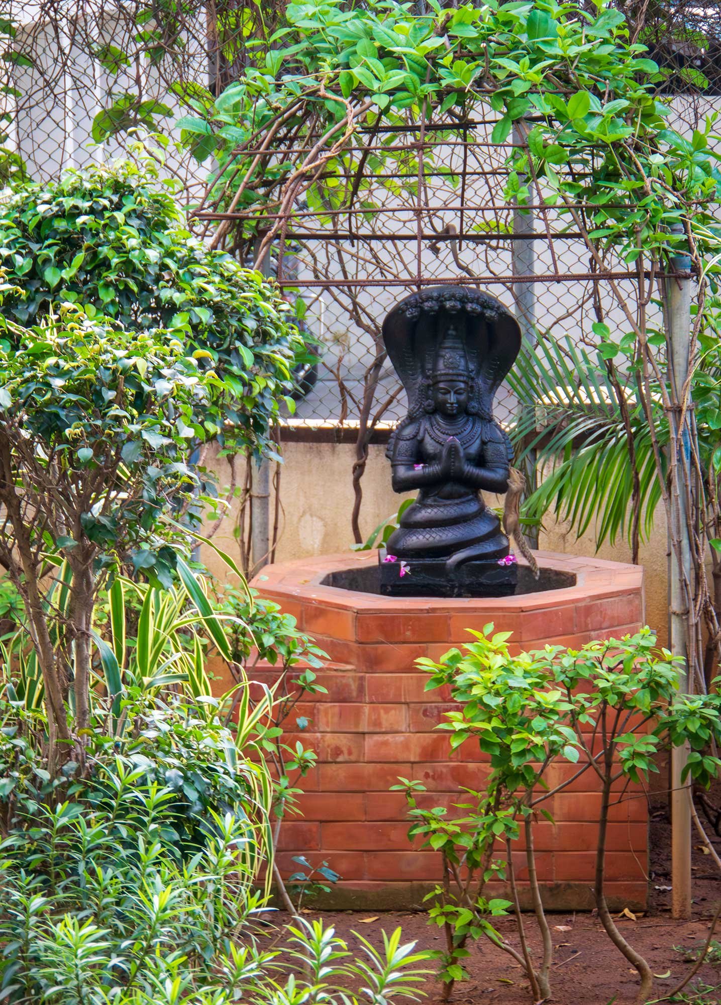 Statue of Patanjali at the Krishnamacharya Yoga Mandiram in Chennai, India. Krishnamacharya is often called the "Father of Modern Yoga". Jeremy and I studied yoga philosophy (including Patanjali's Yoga Sutras) here for several weeks.