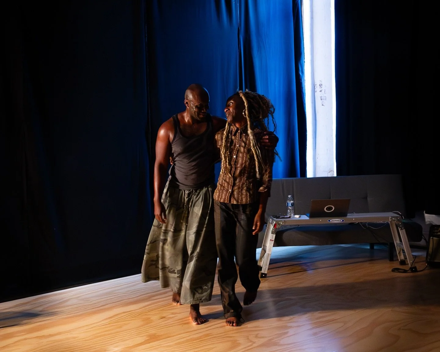 In July, we had a wonderful WIP showcase of our Threading resident, Djibril Sall @liminal.rehab , at our Sunset Park studio. Sall invited us into his process of developing his next solo piece, exploring movement in collaboration with sound artist YAT