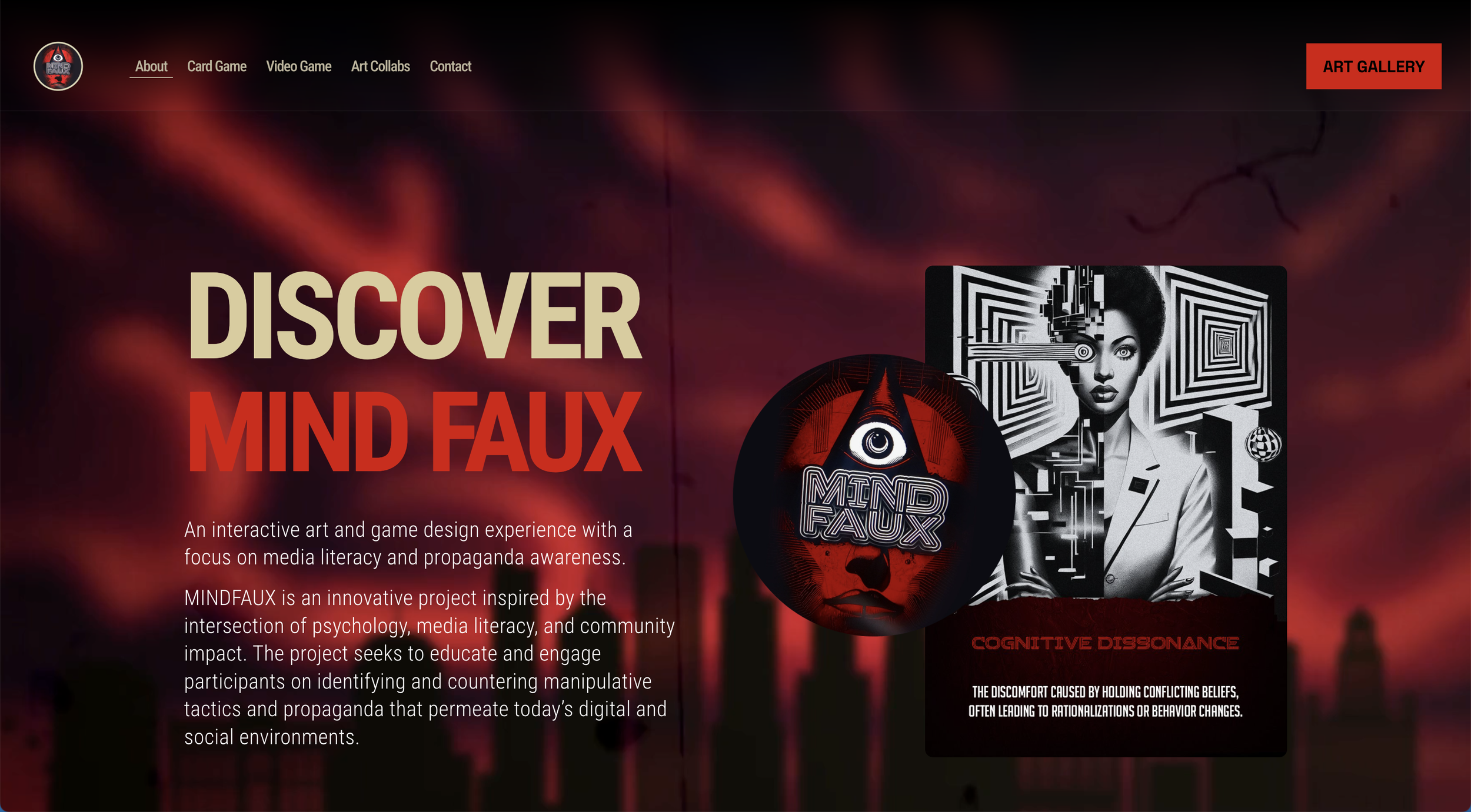 Header image of the Mind Faux website stylized by ATH Creative.