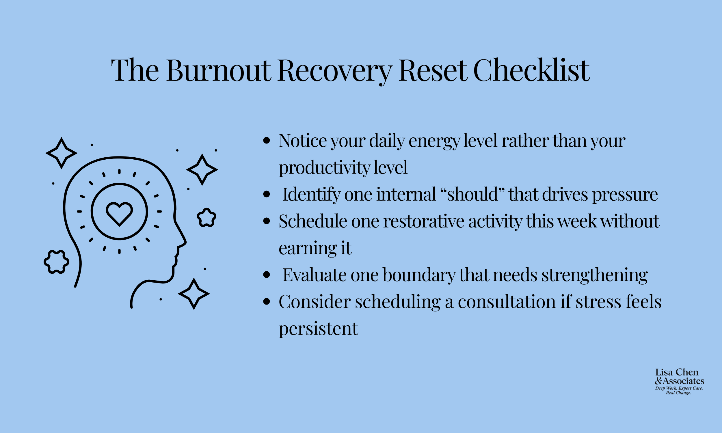 High-Achiever Burnout Reset checklist for chronic stress recovery and nervous system regulation