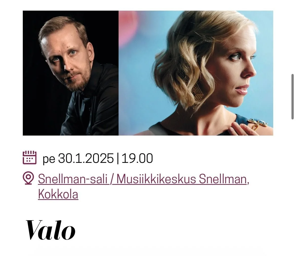 Suomalaisen musiikin p&auml;iv&auml;n&auml; on hyv&auml; hetki julkaista erityislaatuinen konserttiuutinen: Konsertti &rdquo;Aili Ikonen - Valo&rdquo;: Keski-Pohjanmaan Kamariorkesterin ja oman yhtyeeni kanssa perjantaina 30.1.2026 Snellman-salissa k