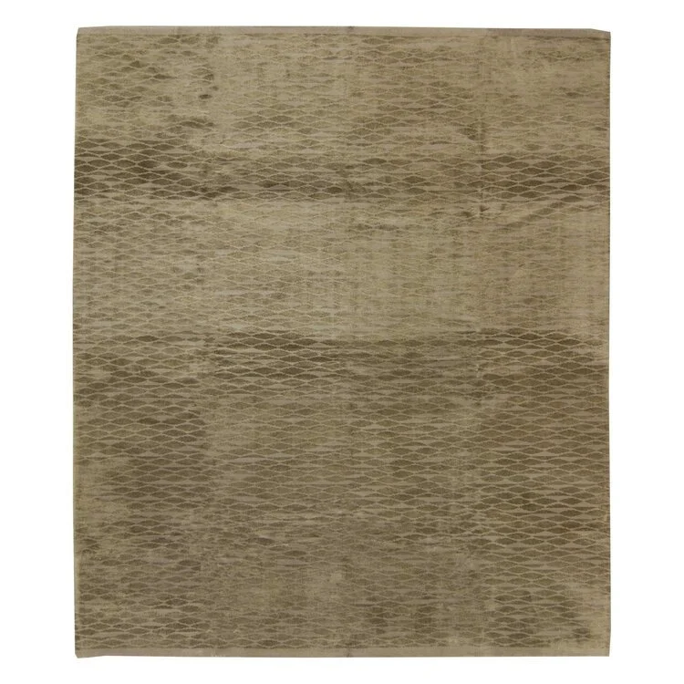 Grey and Moss Green Area Rug