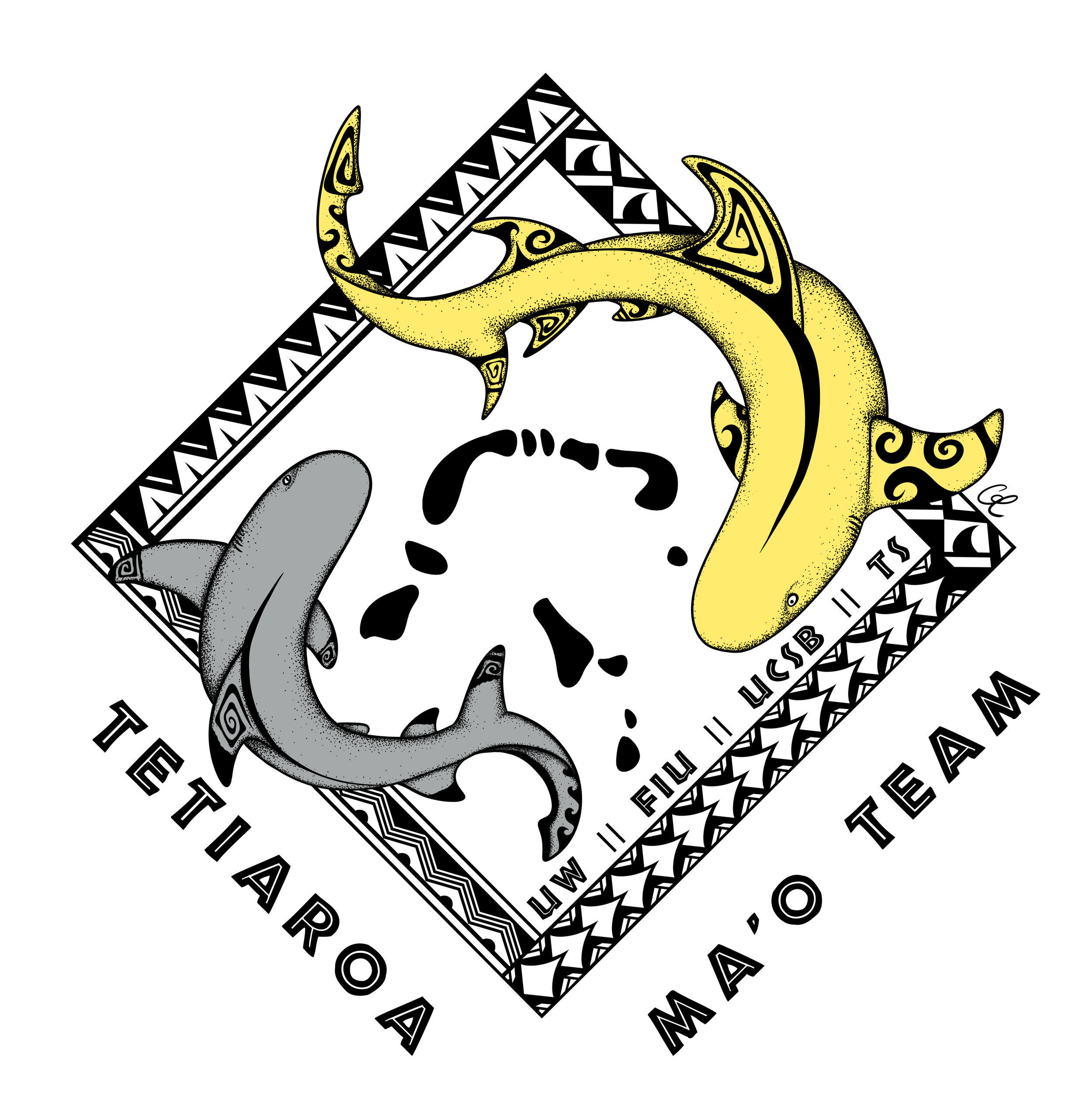 Logo designed for the Tetiaroa Shark Project, led by Dr. Aaron Wirsing in French Polynesia.