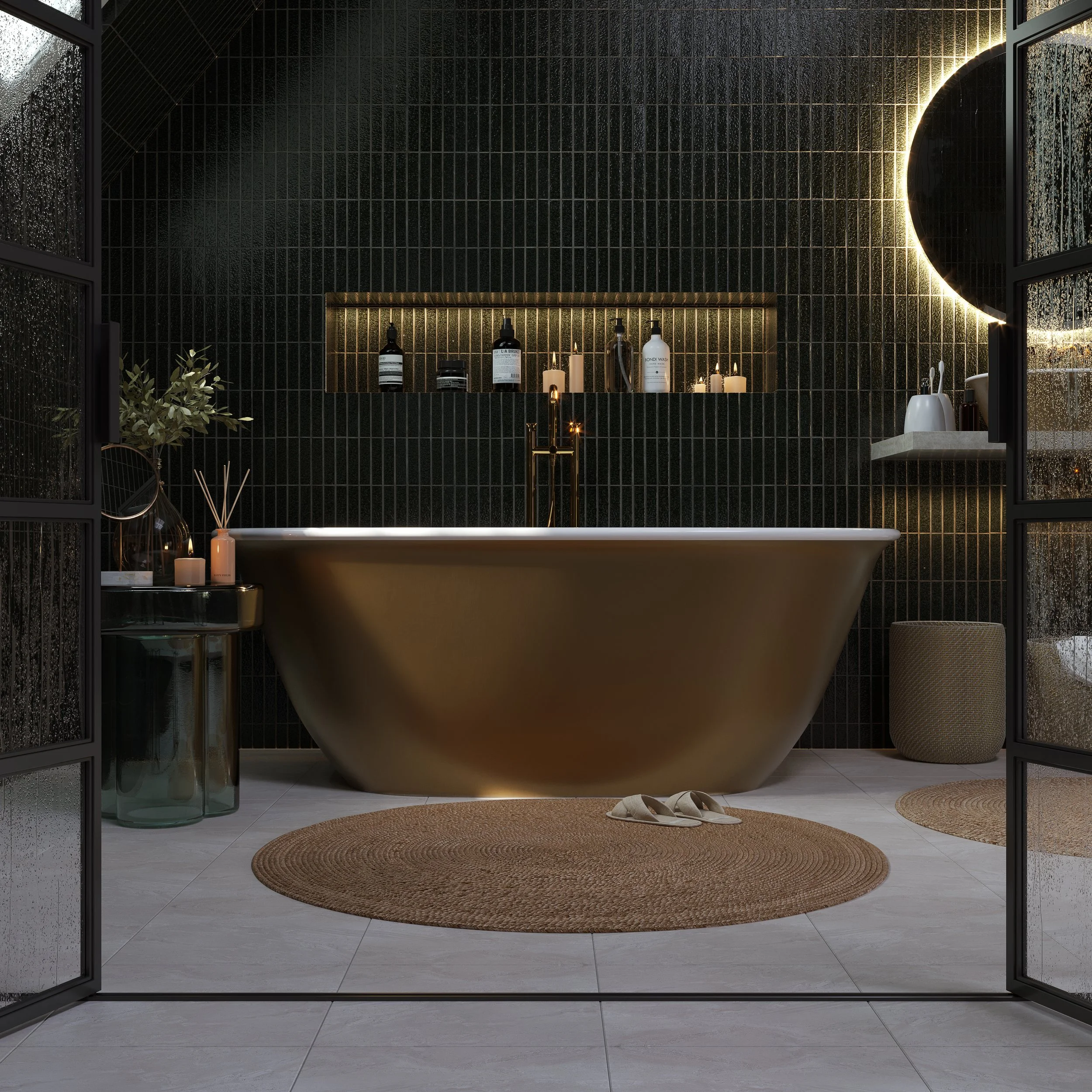 DADO Brooke Bathtub and Basin Painted in Bronze