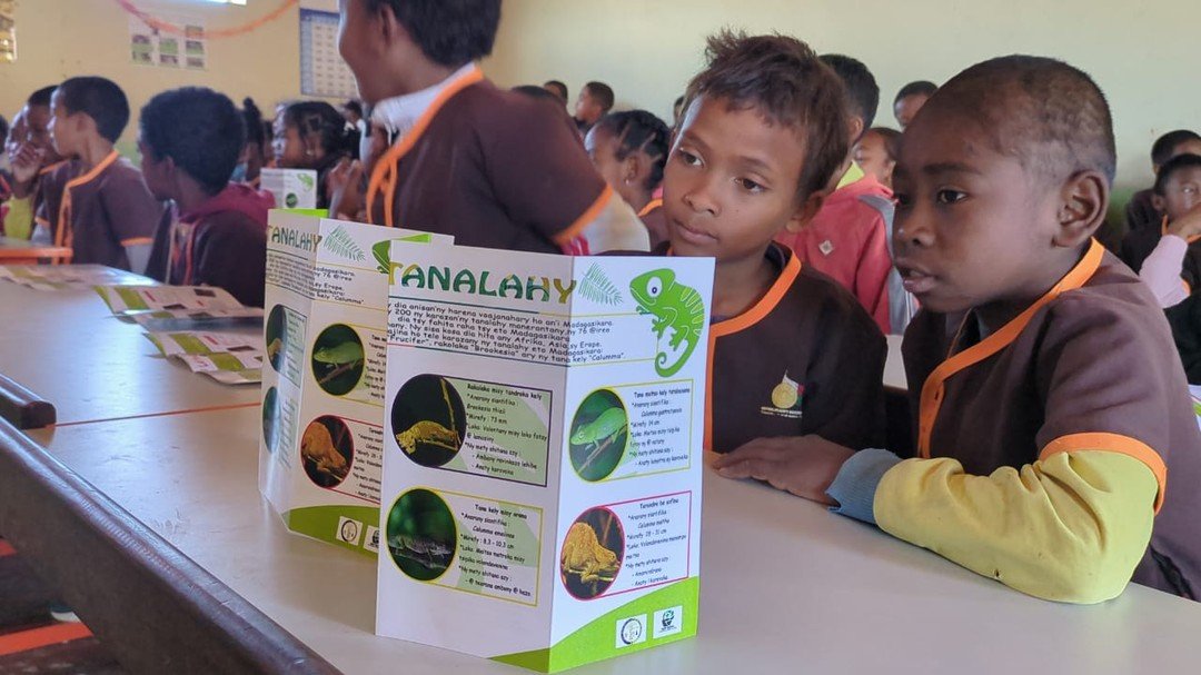 🎉 What a fantastic day at Ambohidroa School alongside @tanyketsa! 🏫📘 Engaging with the bright young minds of tomorrow was truly inspiring as we prepare for International Chameleon Day on May 9. 🦎 Our team delved into the fascinating world of cham