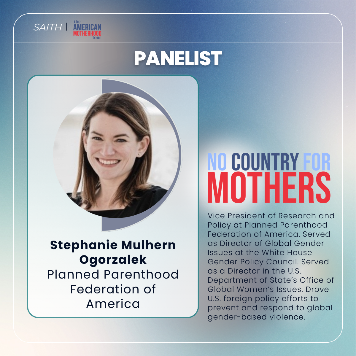 Stephanie Mulhern Ogorzalek, No Country for Mothers, SAITH