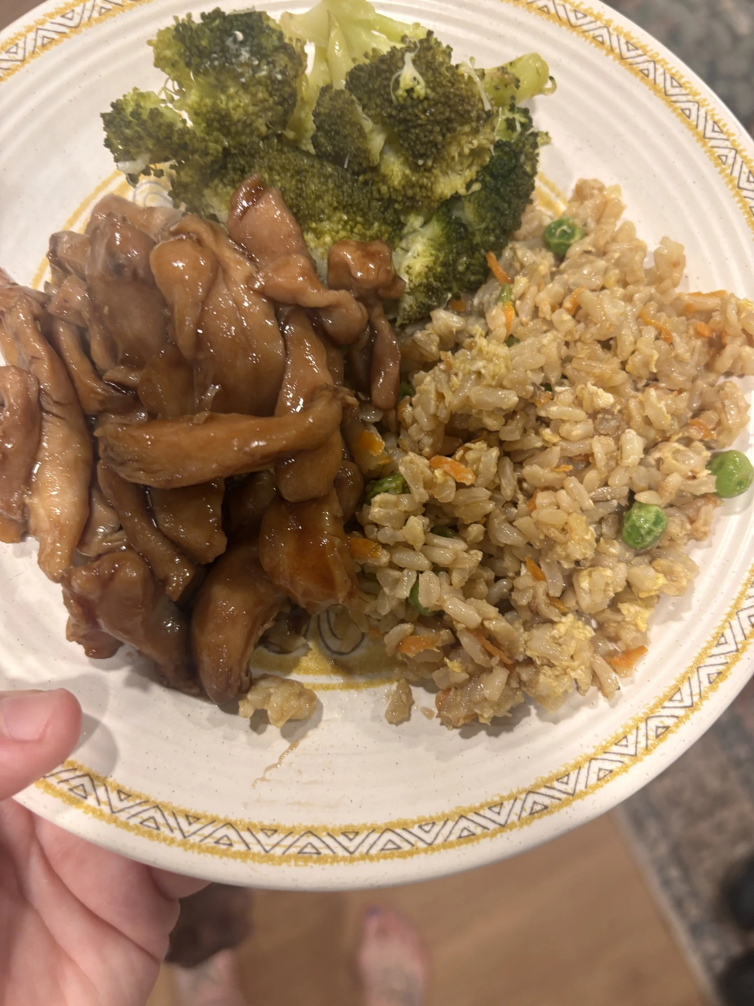 Teriyaki Chicken with Broccoli andFfried rice