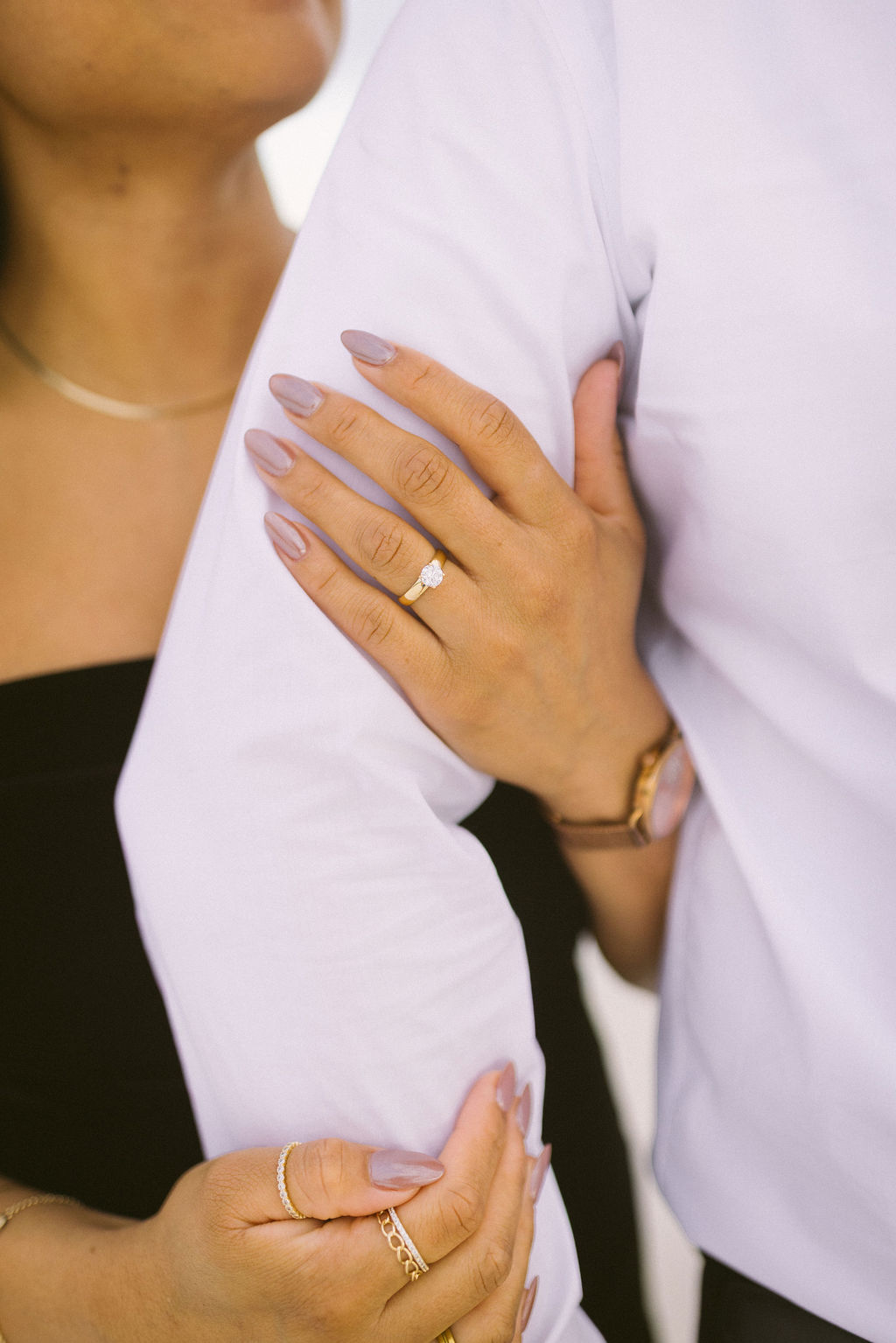 Close-up of engagement ring