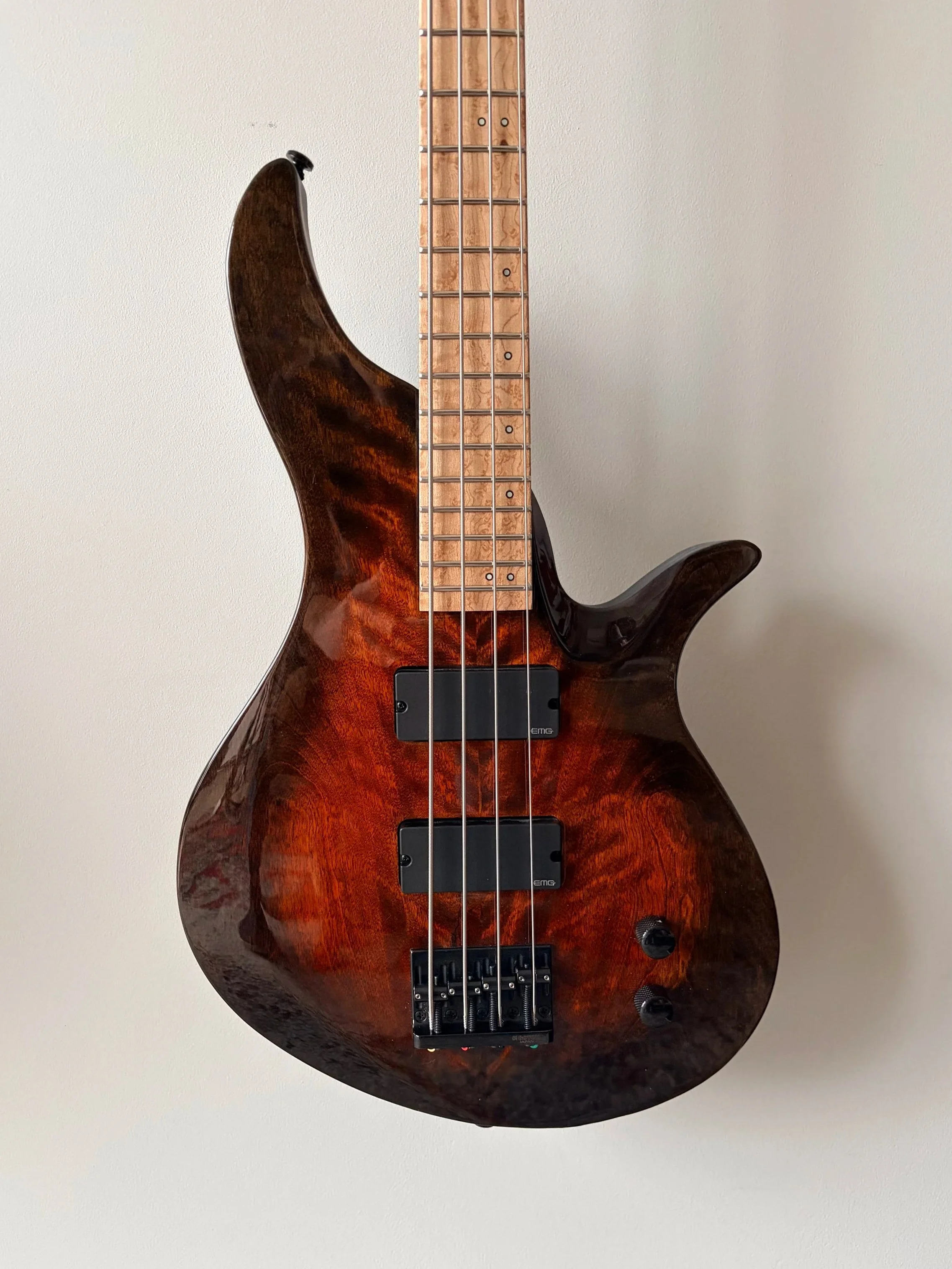Charbonneau Guitars Custom Swan Bass in Black Sunset