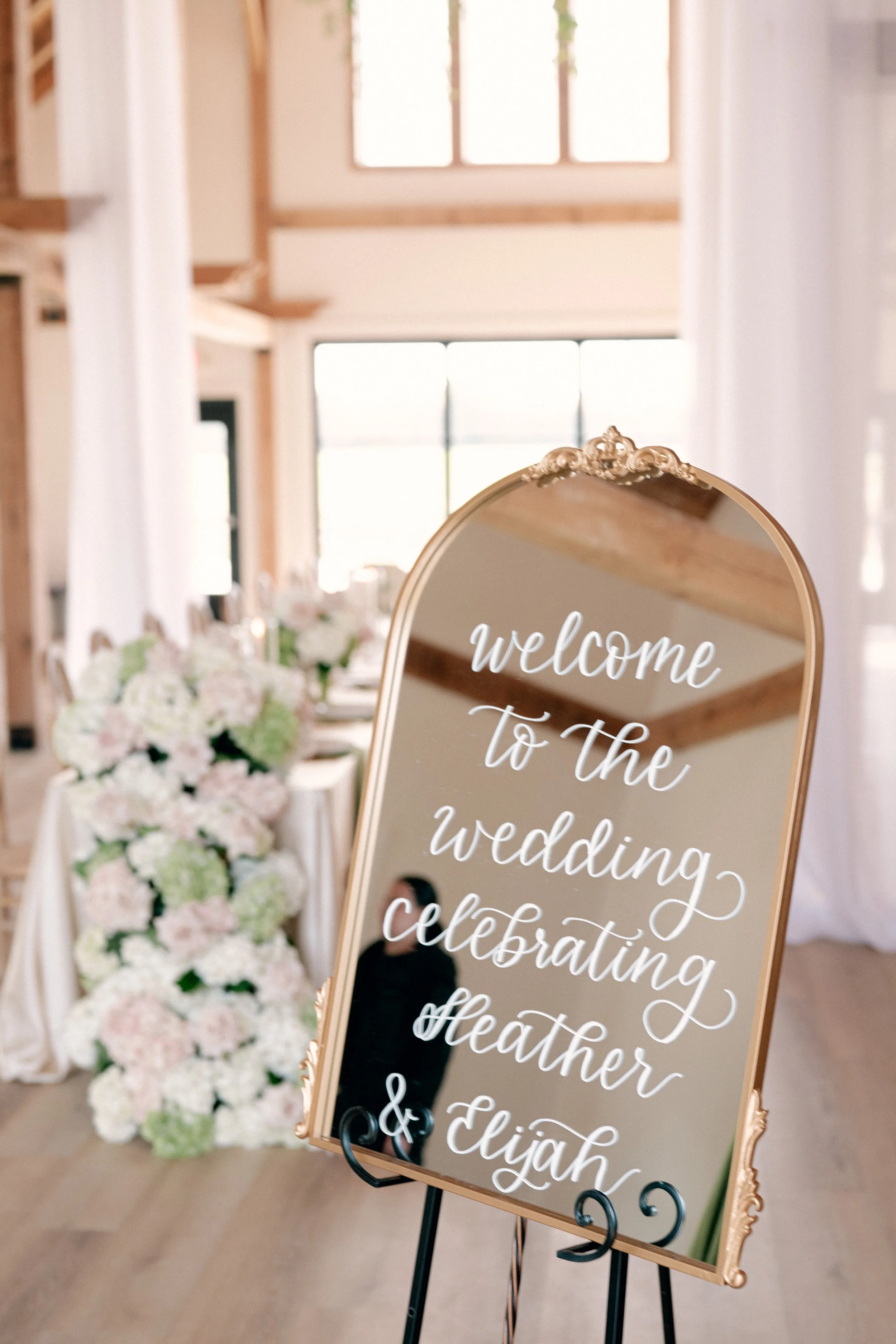 Wedding Reception signage at a Tennessee wedding editorial