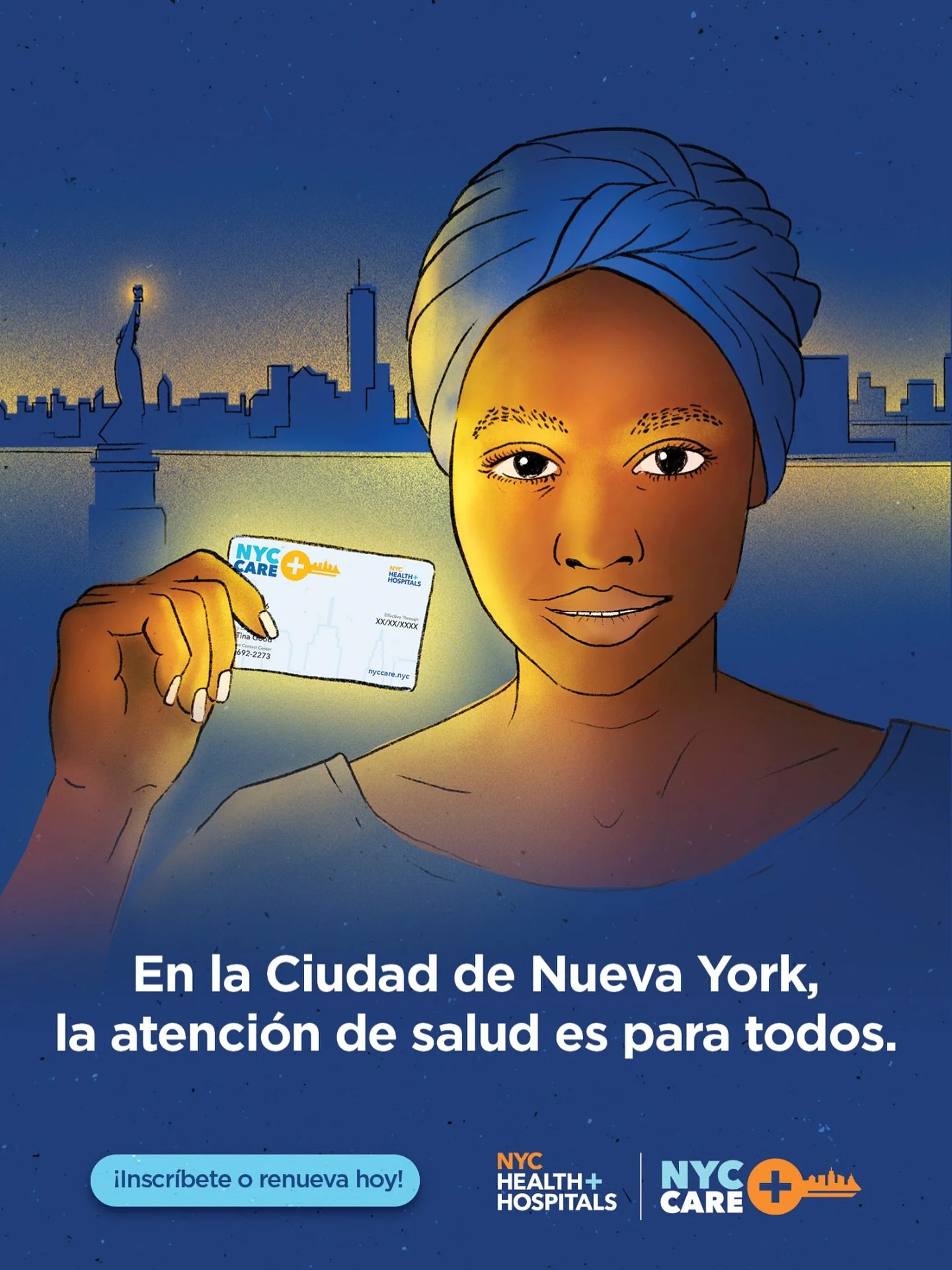 EN LA CIUDAD DE NUEVA YORK, LA ATENCIÓN MÉDICA ES PARA TODOS.
Nosotros creemos que todos tienen derecho a atención médica. NYC Care ofrece consultas médicas, recursos de salud mental, prescripciones de bajo costo o