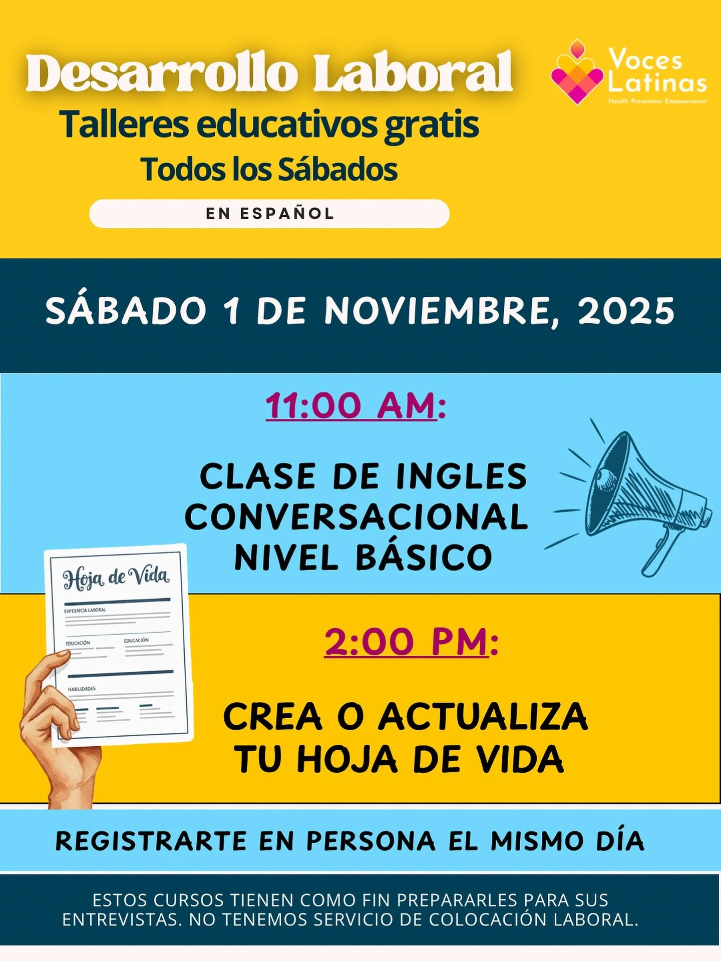 APROVECHA ESTE TALLER GRATIS
¡Nunca es tarde para aprender! π£β¨
Nos vemos este sábado.
Más información:
(718) 593- 4528