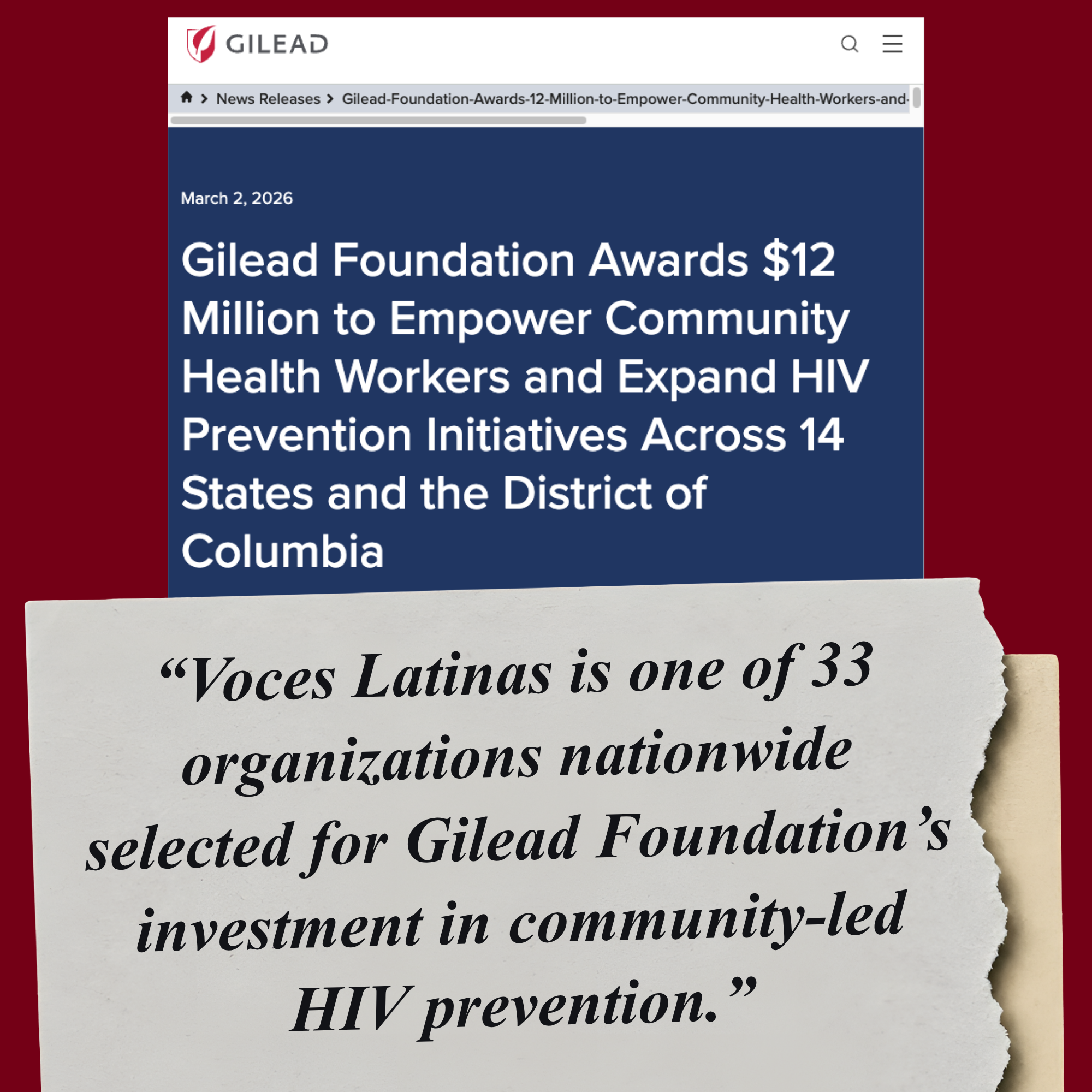 Gilead Foundation Awards $12 Million to Empower Community Health Workers and Expand HIV Prevention Initiatives Across 14 States and the District of Columbia