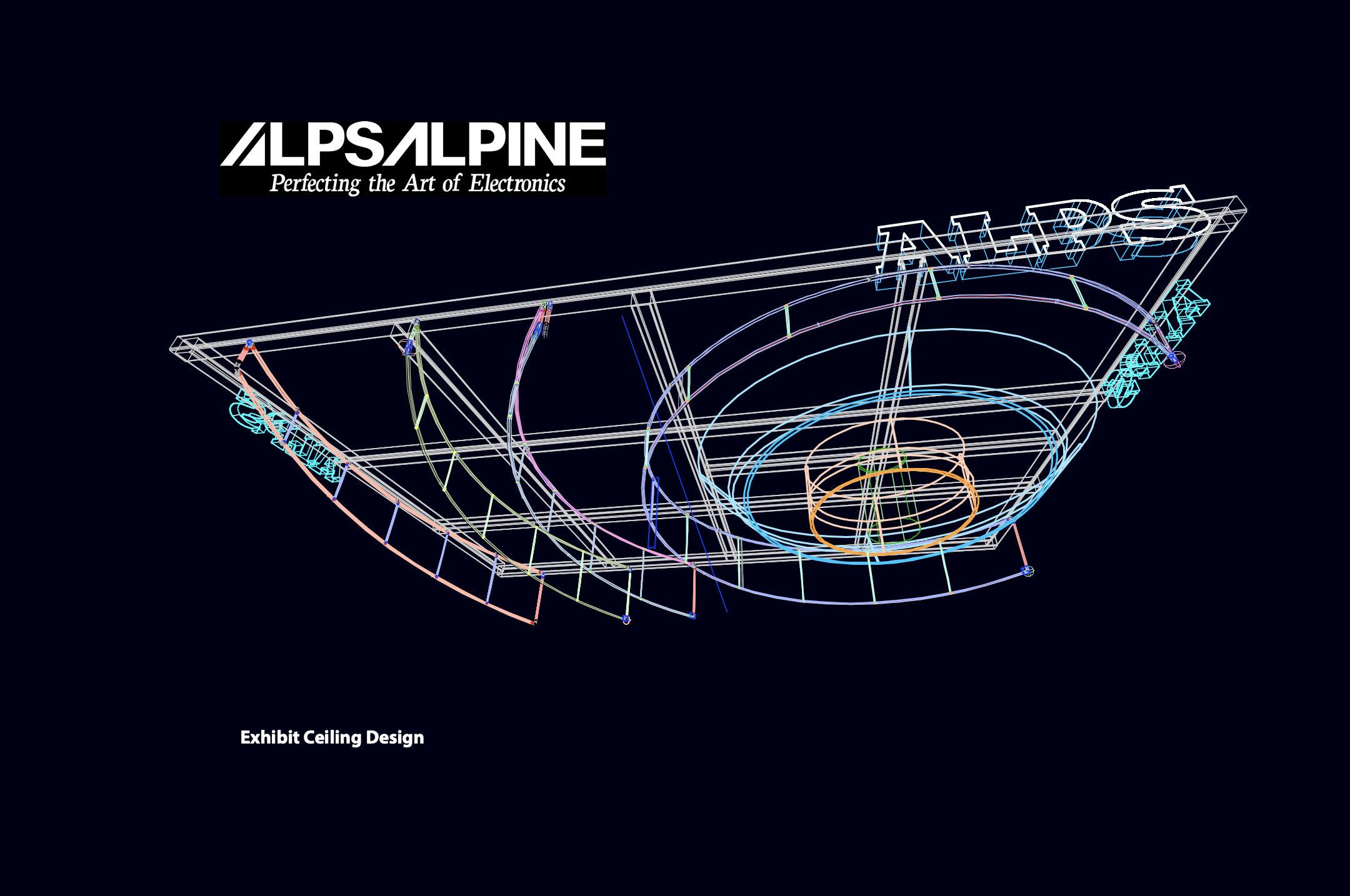 Custom exhibit design—ceiling panels.