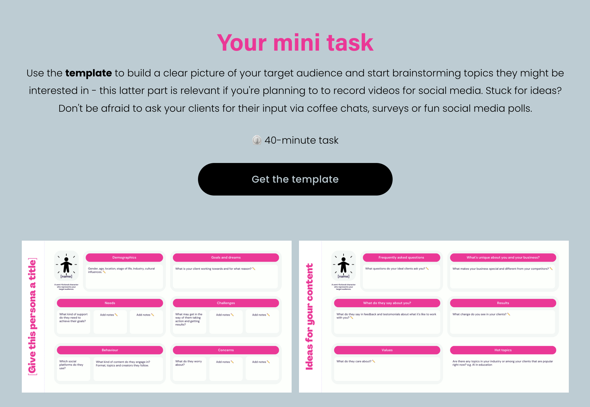 A screenshot of the type of tasks and planning resources included on the Video Venturer.
