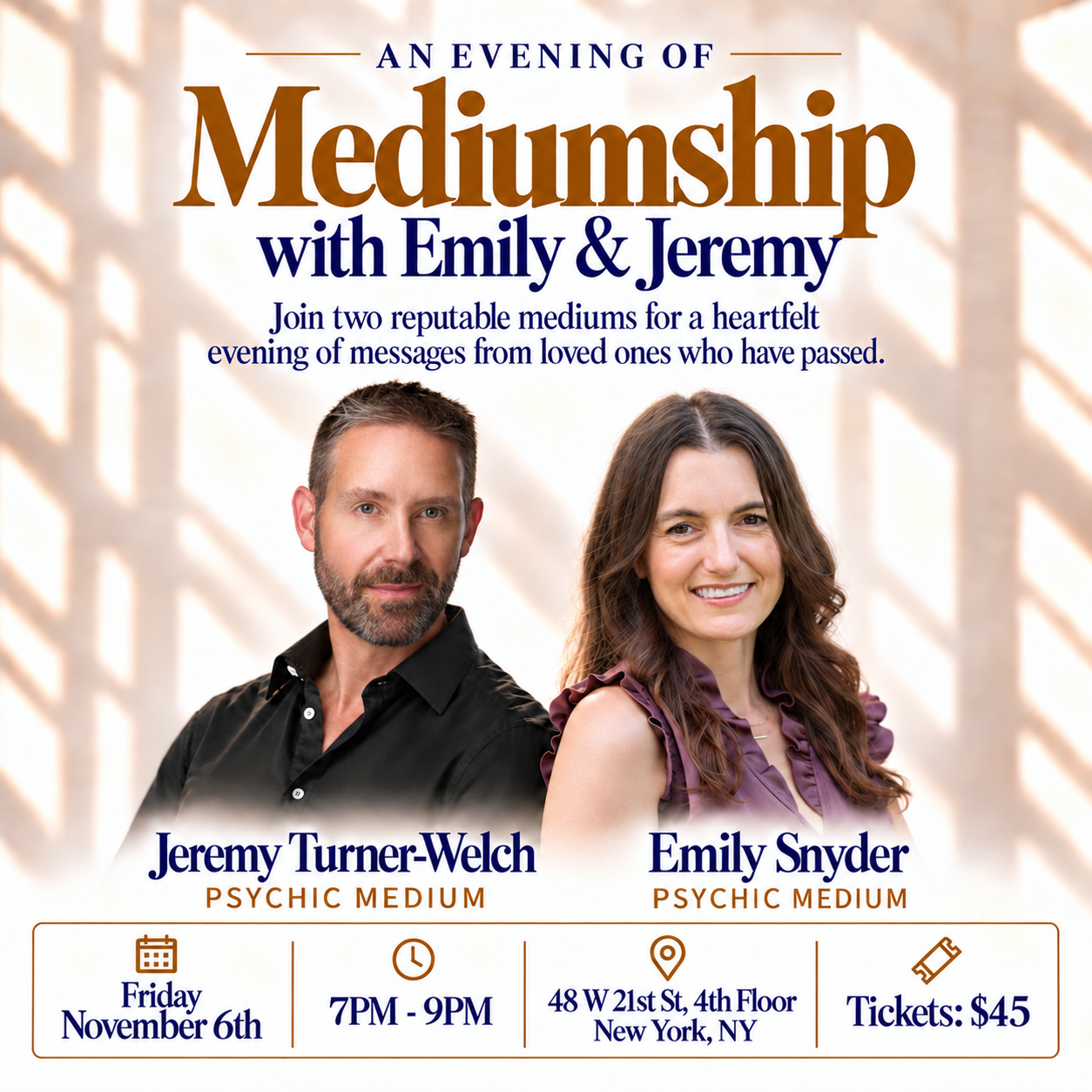 An Evening of Mediumship with Emily & Jeremy