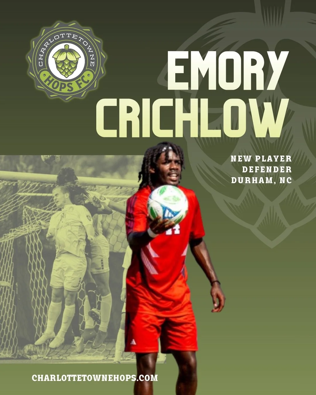 New speed in the squad ⚡️💚

Fast and fearless, Emory Crichlow is ready to make an impact 🔥

#CharlottetowneHopsFC #SummerSoccer #Charlotte