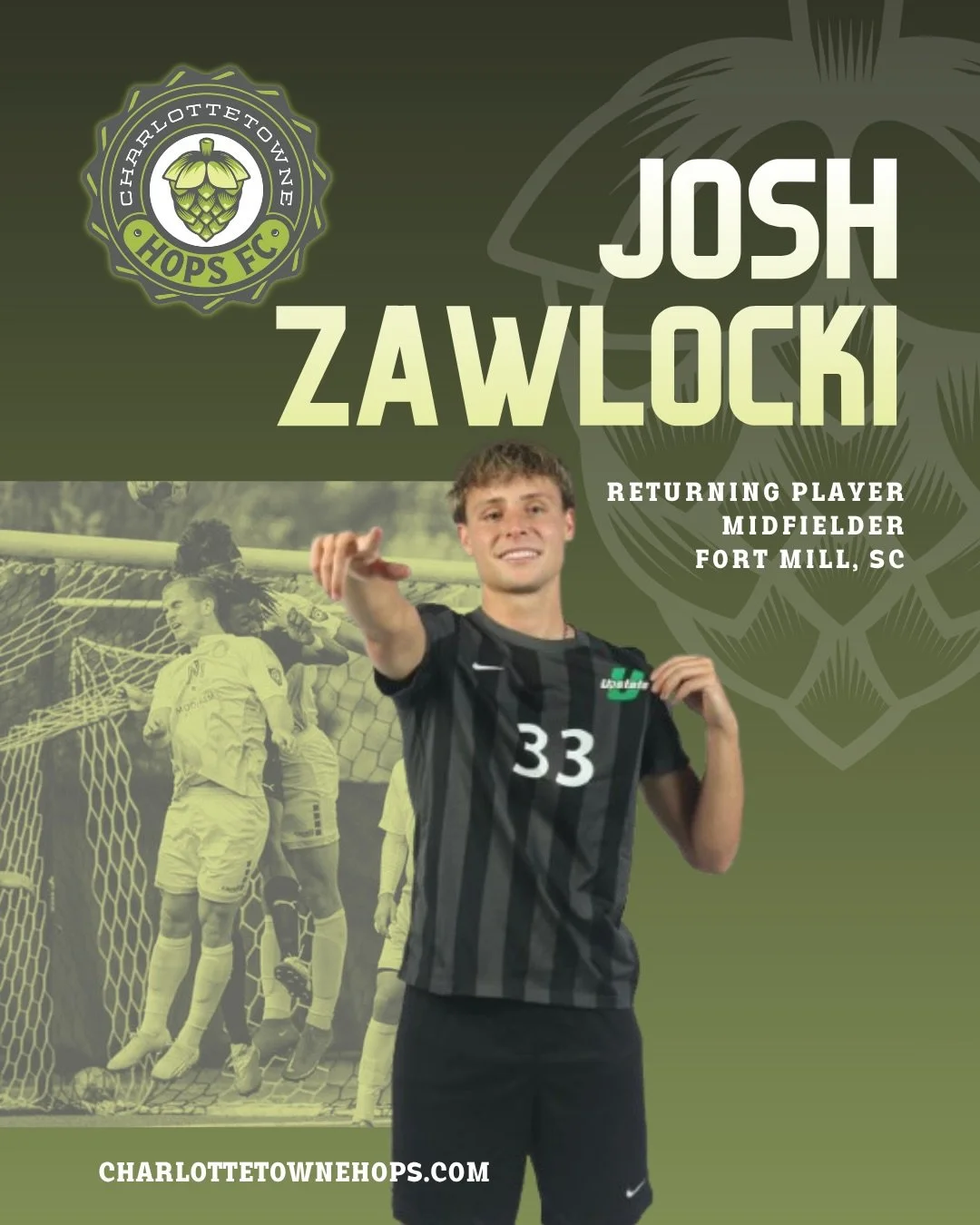 Back from a strong first year at the next level, and ready to bring it back home 🔥

Let&rsquo;s build on it Josh Zawlocki! ⚽️💪🏼

#CharlottetowneHopsFC #SummerSoccer #Charlotte
