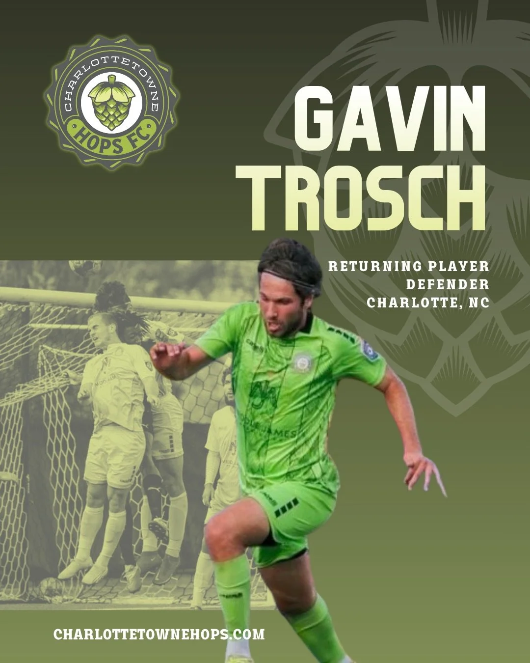 Backline reinforced 🔒

Gavin Trosch is back with more strength, and composure, ready to lock it down!🛡️🔥 

#CharlottetowneHopsFC #SummerSoccer #Charlotte